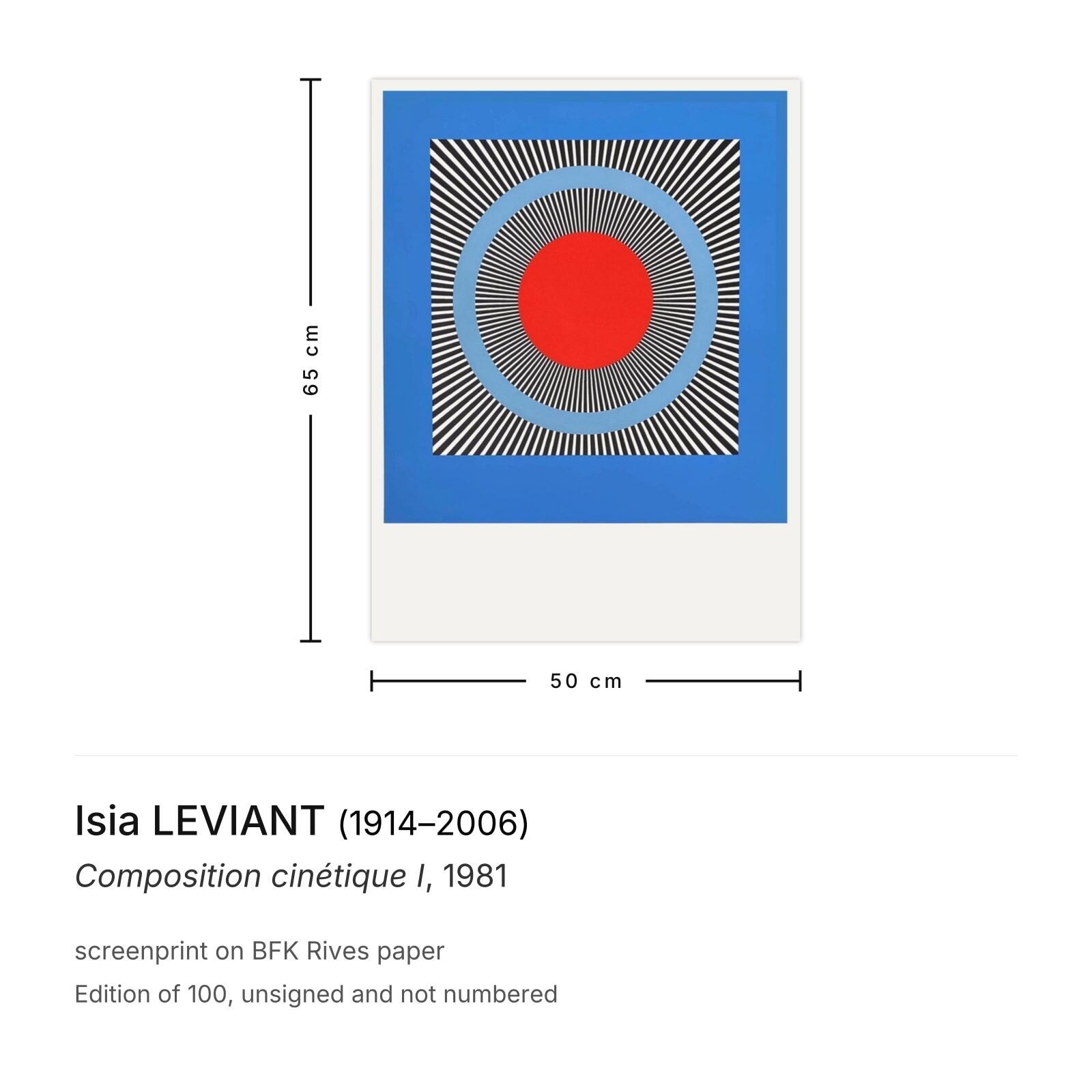 Isia Leviant Zeefdruk Composition Cinétique I 1981 photo furniture
