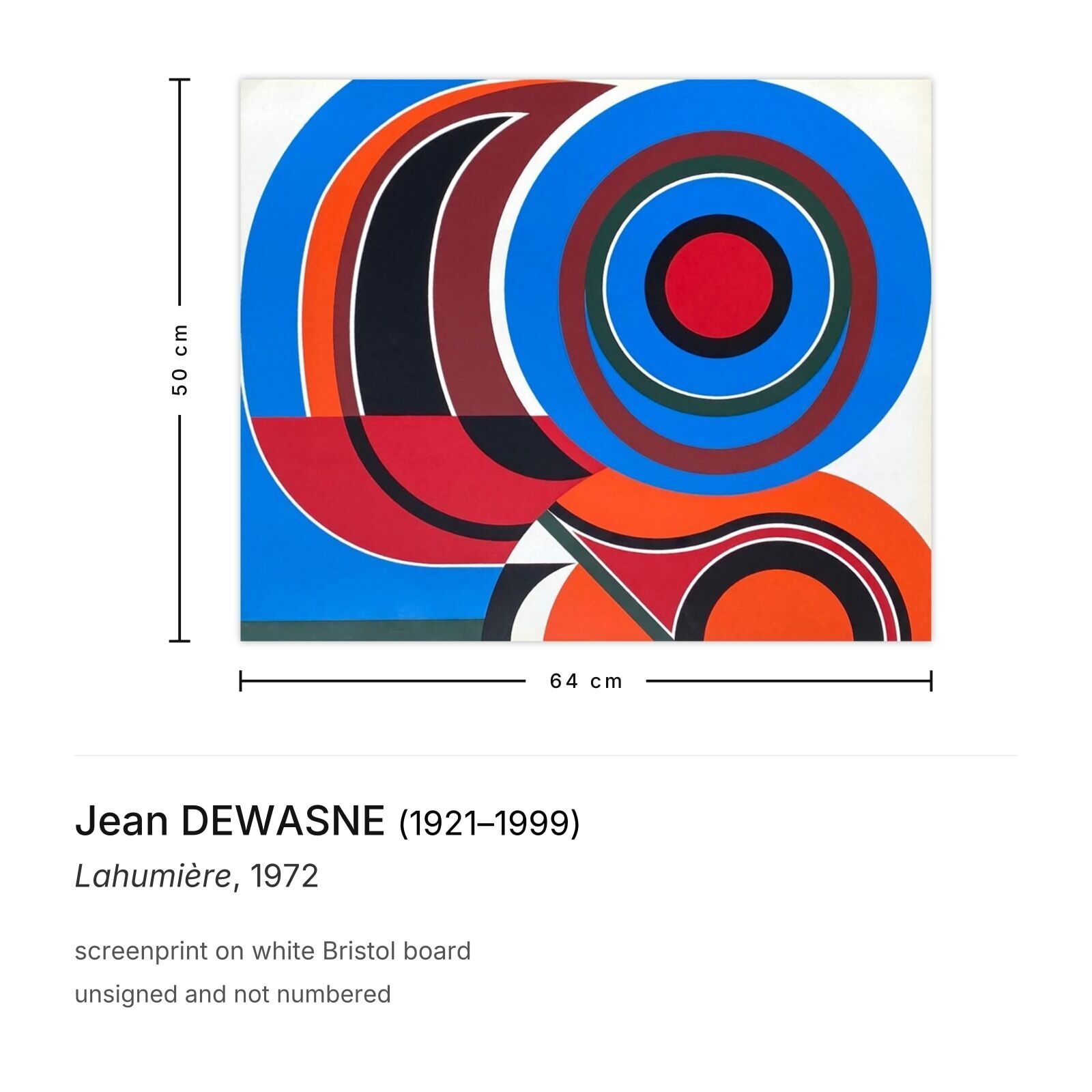 Jean Dewasne Screenprint Lahumière 1972 photo furniture