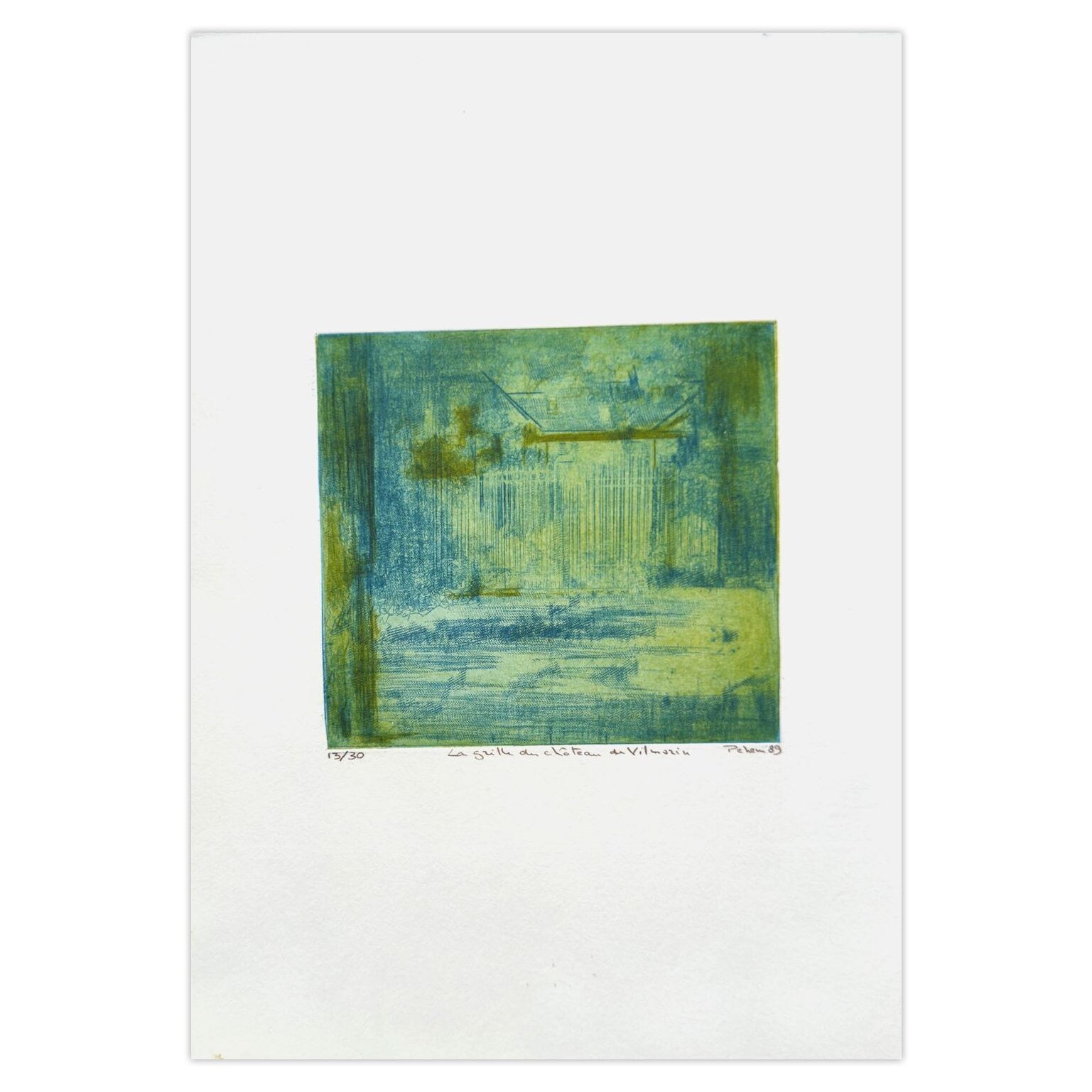 Monique Pehem (Breton Prouté) Gesigneerde Ets La Grille Du Château Vilmorin 1989