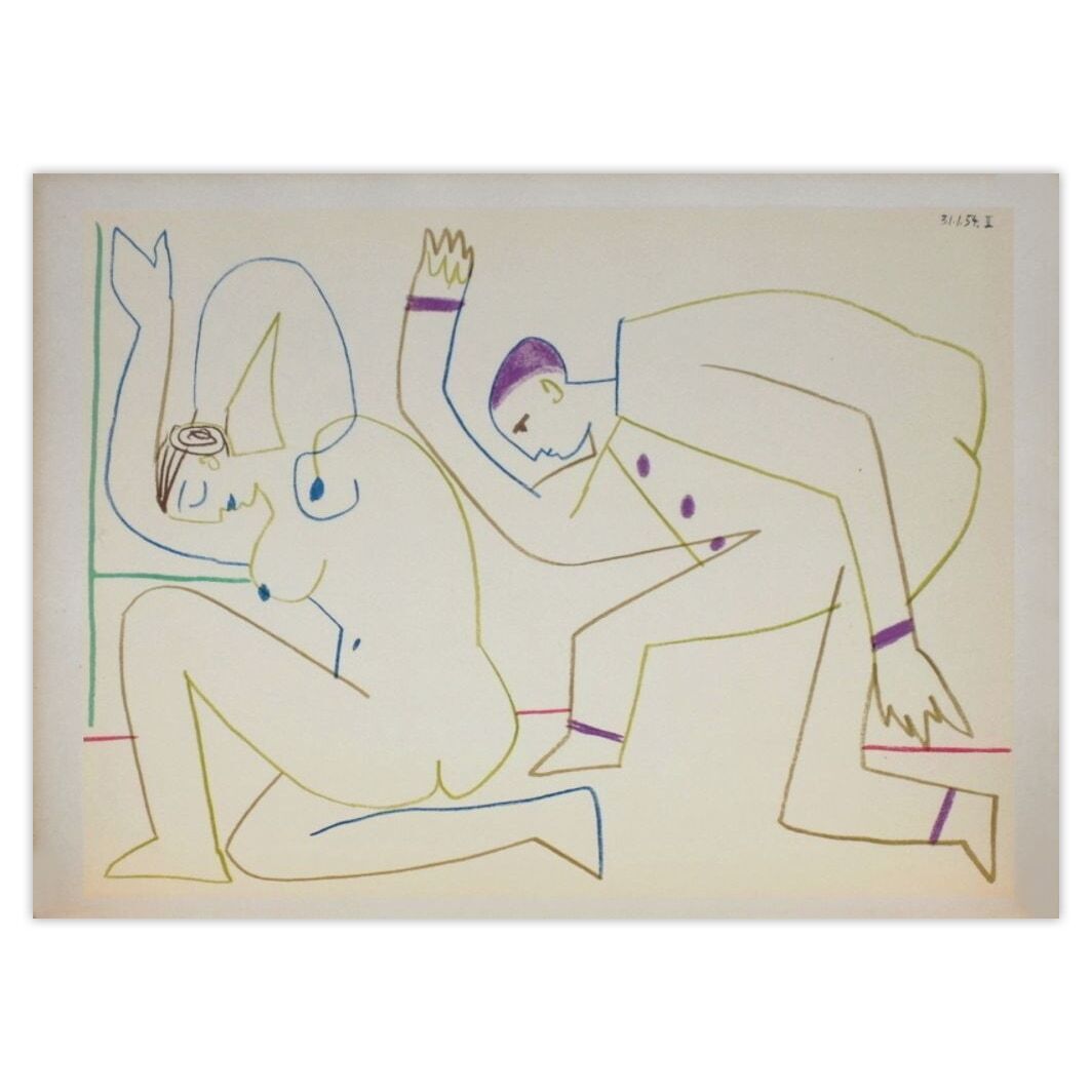 Pablo Picasso Lithograph Comédie Humaine : 31.1.54 II