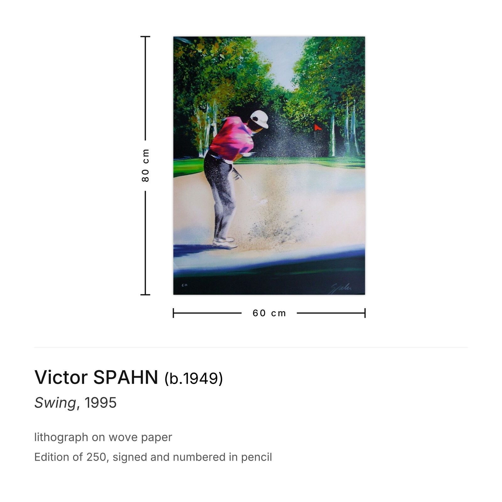 Victor Spahn gesigneerde lithografie Swing 1995 photo furniture
