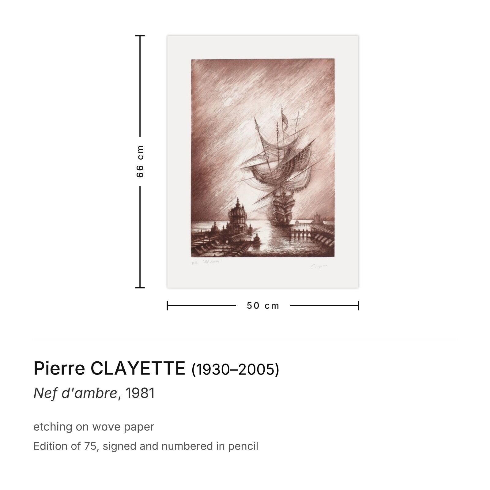 Pierre Clayette Gesigneerde Ets Nef D'ambre 1981 photo furniture