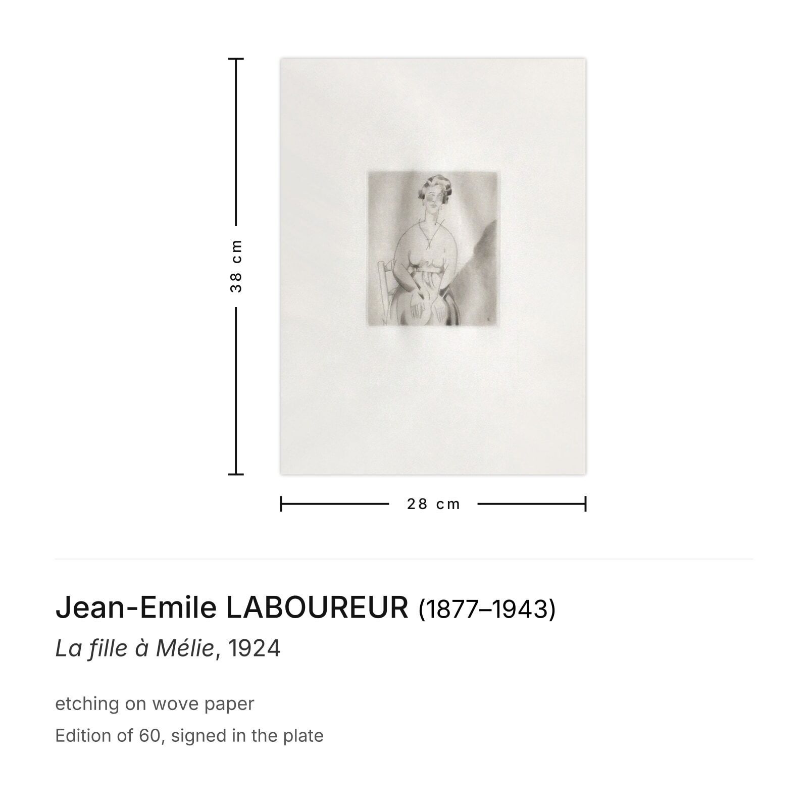 Jean Emile Laboureur Etching La Fille à Mélie 1924 photo furniture