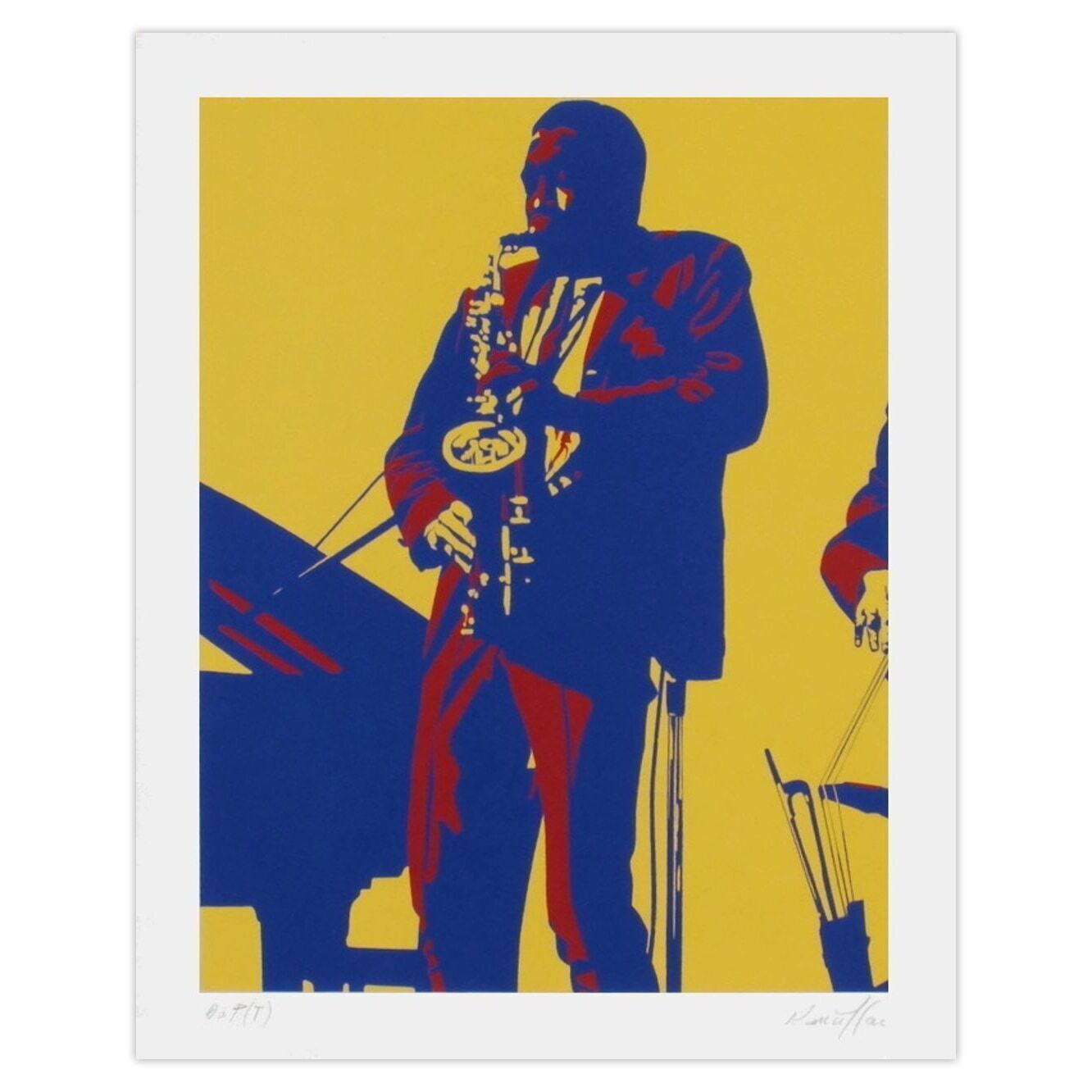 Bernard Rancillac Gesigneerde Archival Pigment Print Charly Parker 2013