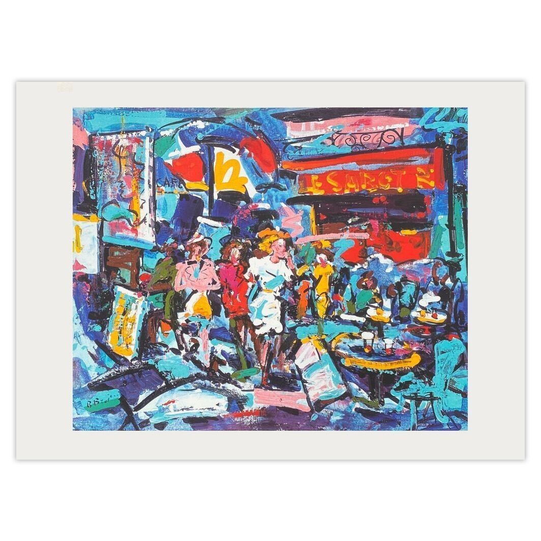 Bahman Borojeni Screenprint Le Sabot Rouge à Montmartre 1990