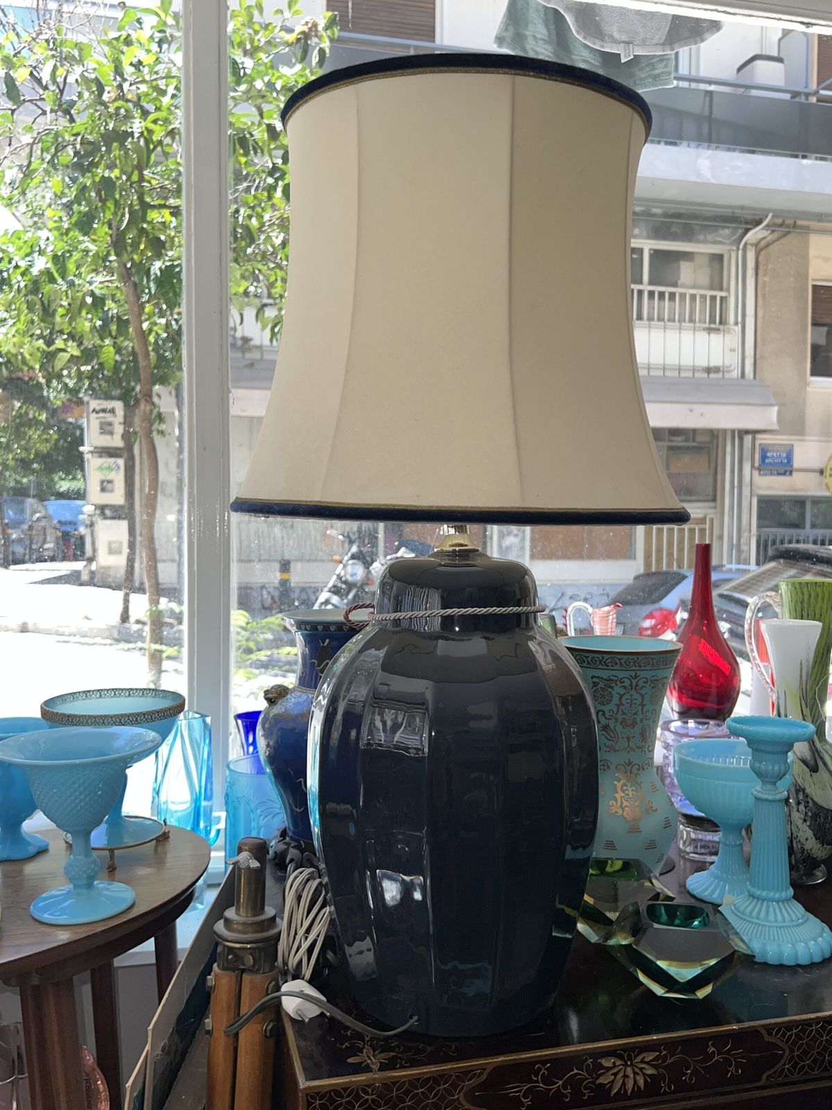 Midnight Blue Porcelain Table Lamp Contemporary Classic photo 153.0