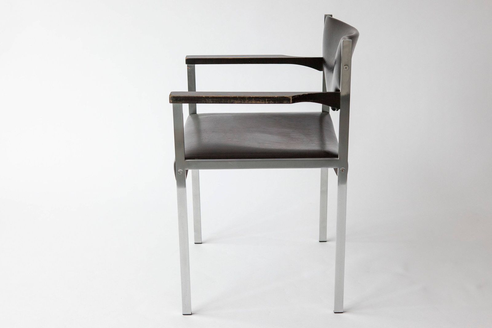 Vintage Bauhaus Black Leather Armchair | Chrome Lounge Chair | Mid Century Modern | 1960s photo Furniture