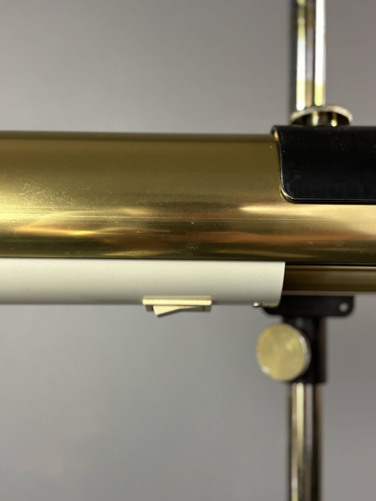 Xl Brass Desk Lamp By Göran Pehrson For Ateljé Lyktan, Model Kanon, 1978 photo vintage