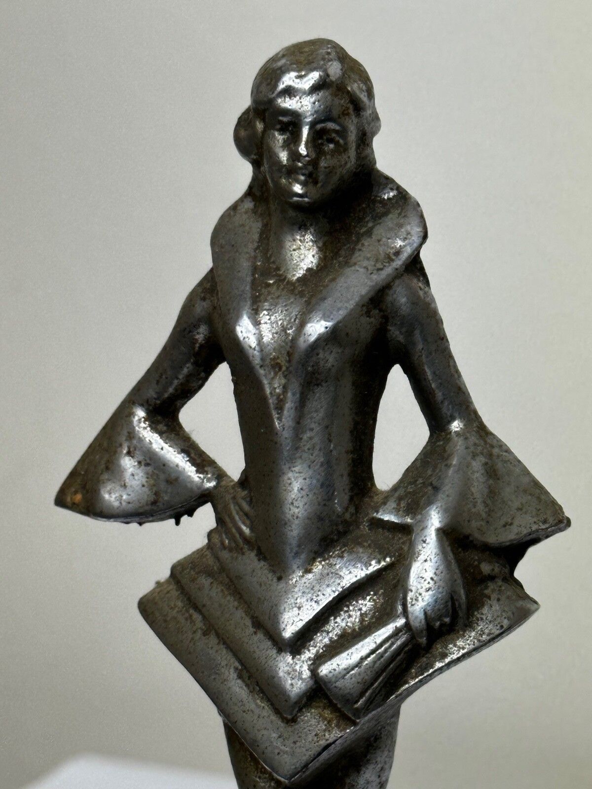 Art Deco Brits Verchroomd Bronzen Danseres Automascotte Figurine Sculptuur photo buy