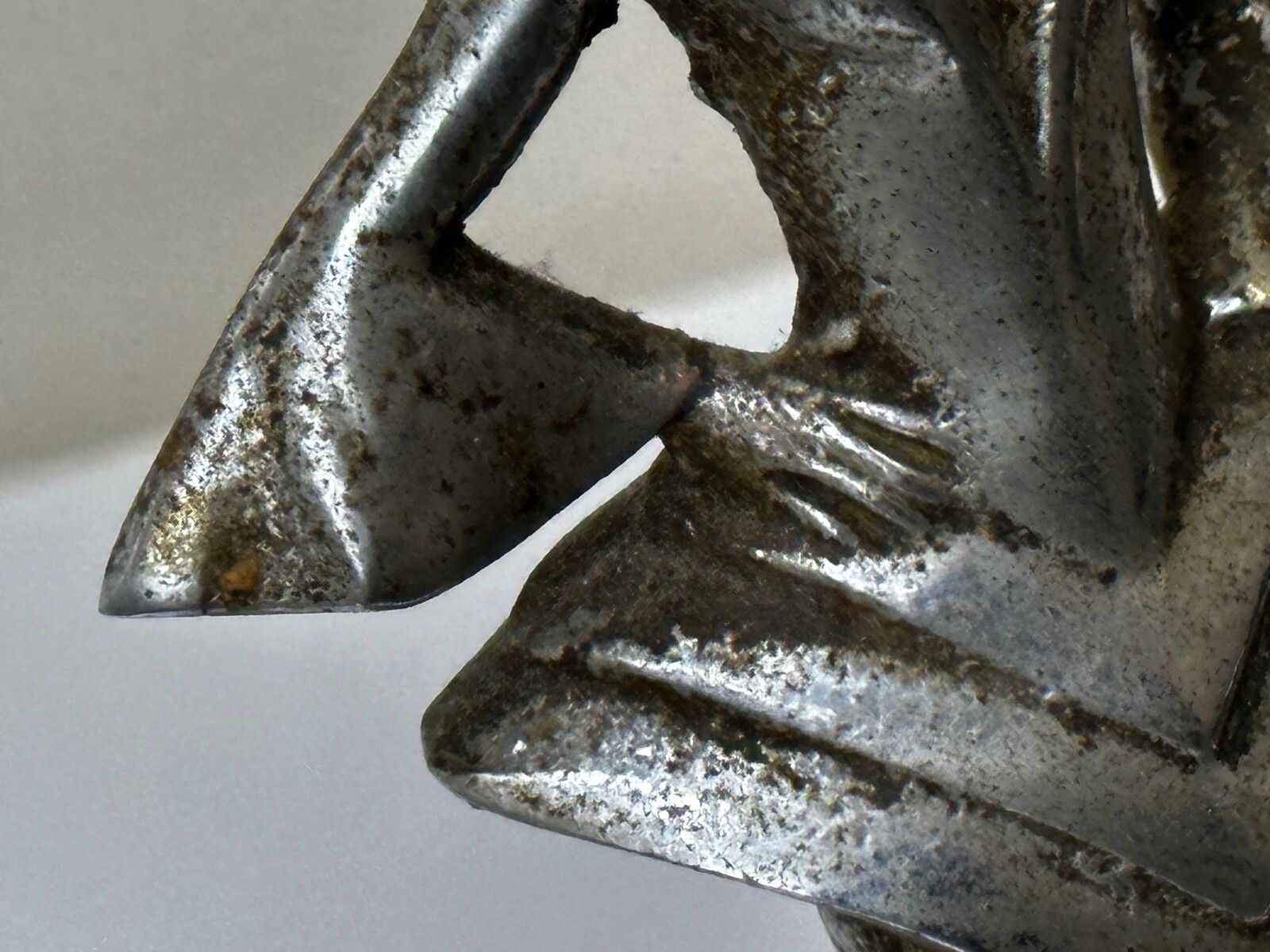 Kunst Art Deco Brits Verchroomd Bronzen Danseres Automascotte Figurine Sculptuur photo