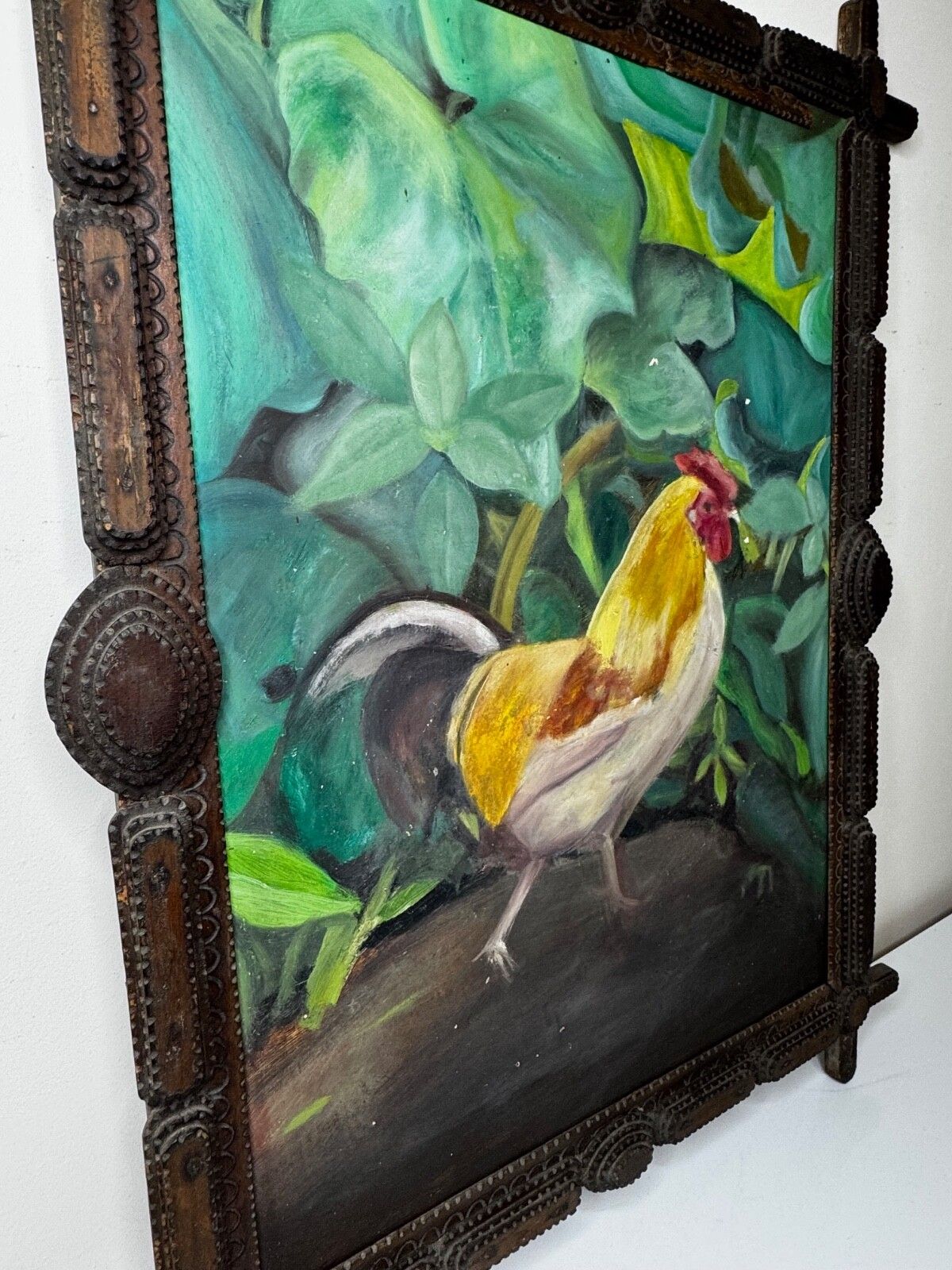 Begin 20e eeuw, Rubio the Empordanesa Rooster | Olieverfschilderij, volkskunst, ca. jaren 1930 photo vinterior