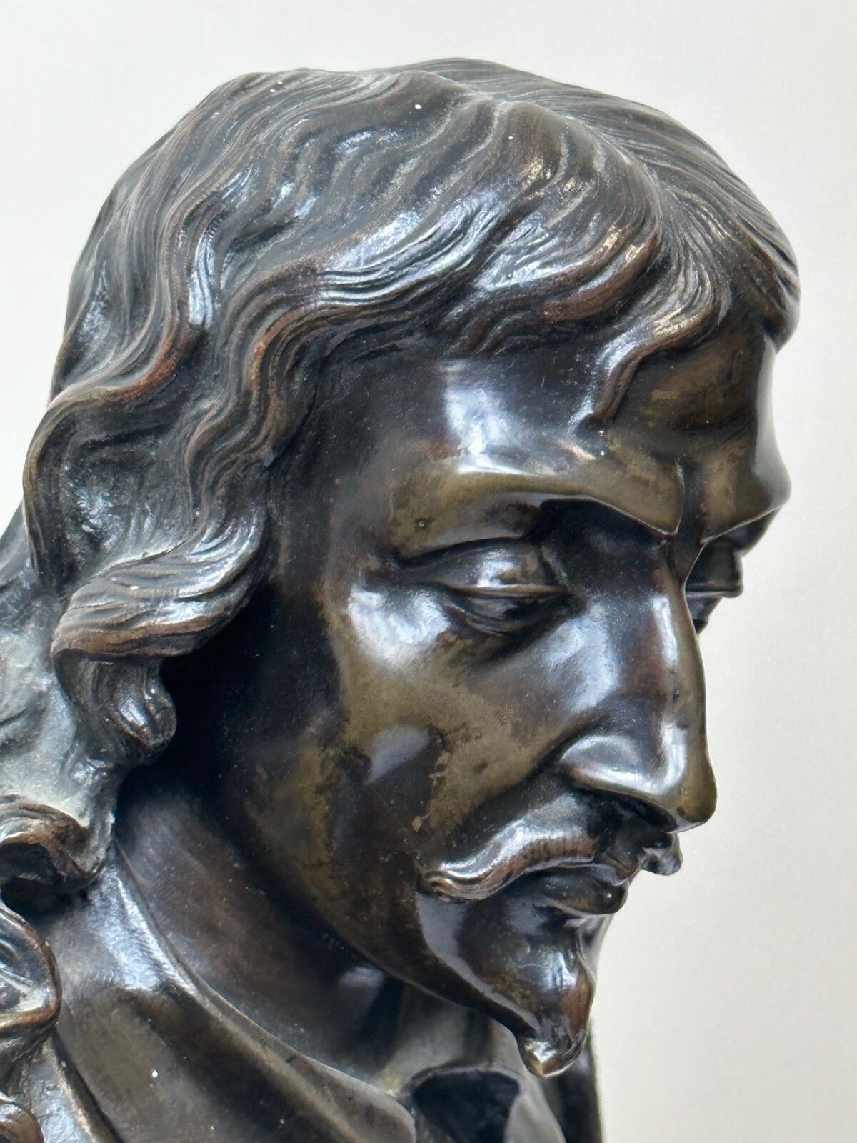19e eeuw John Milton sculptuur gesigneerd Frans beeldhouwer Ernest Eugène Hiolle photo vintage
