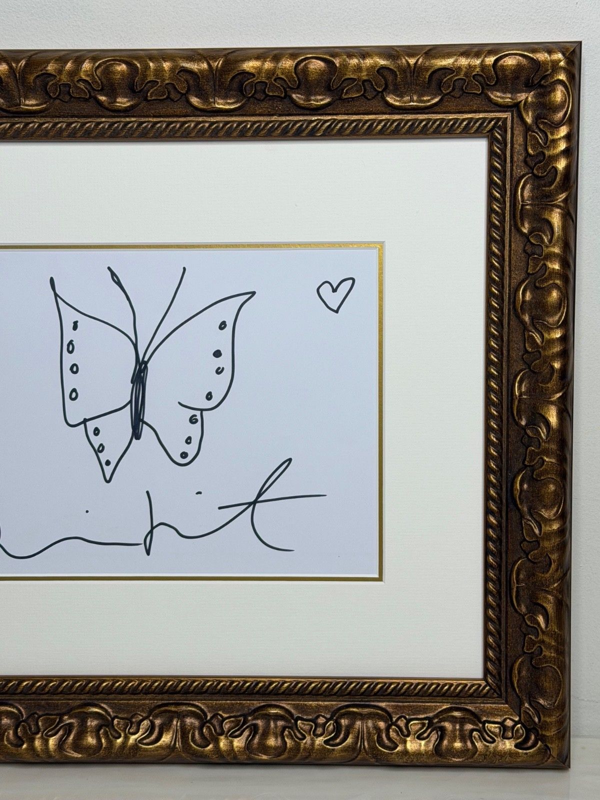 Damien Hirst Butterfly With Hearts – Signed Original Ink Drawing On Paper photo for sale
