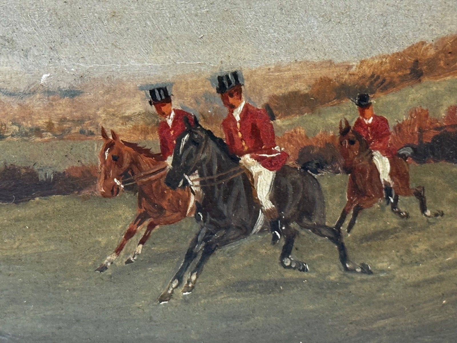 Victorian Oil Painting The Death The Berkeley Hunt C1880 Signed By Charles Faulkner photo Art