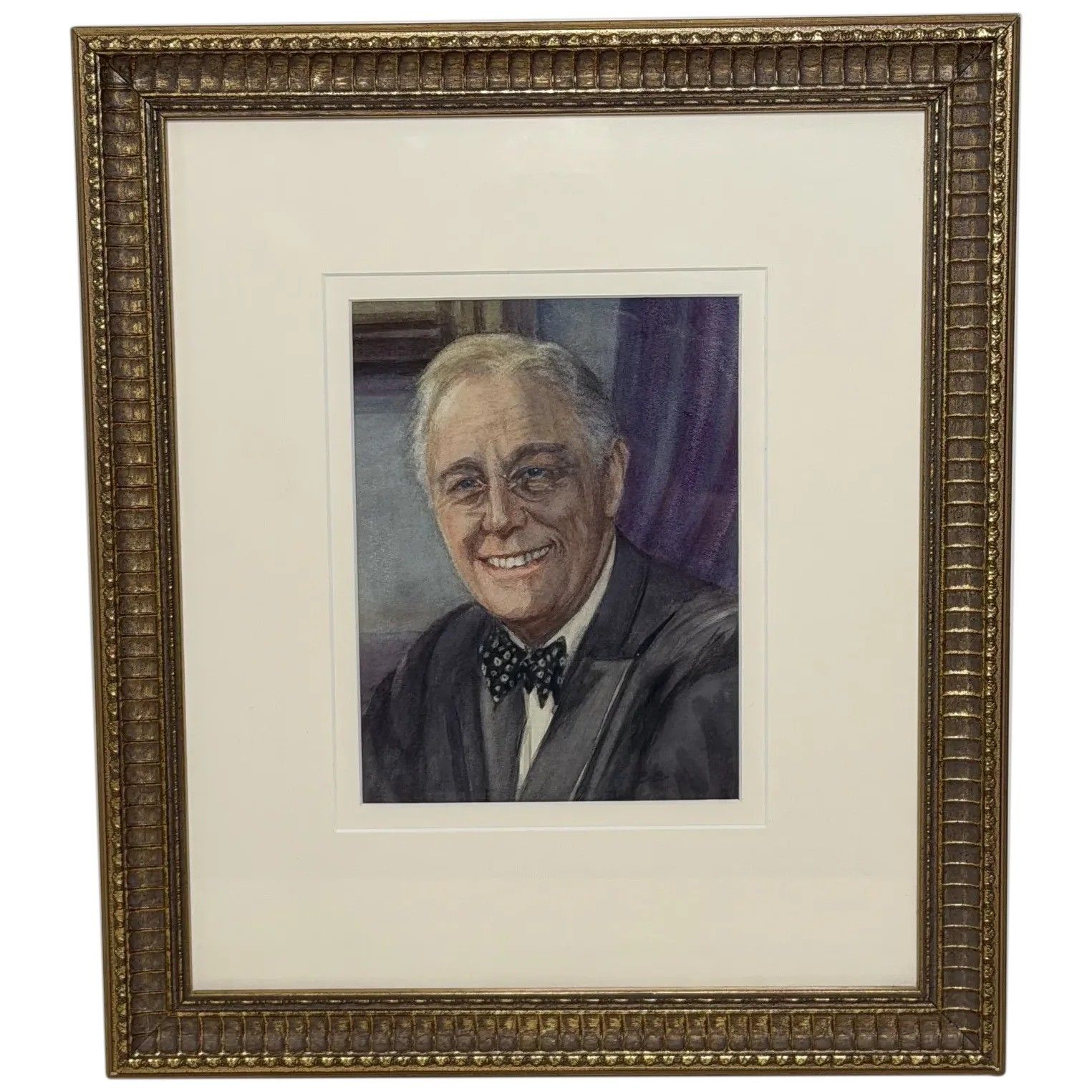 Mid-Century portreitschilderij van President Franklin D. Roosevelt (1882-1945), ca. jaren 1940