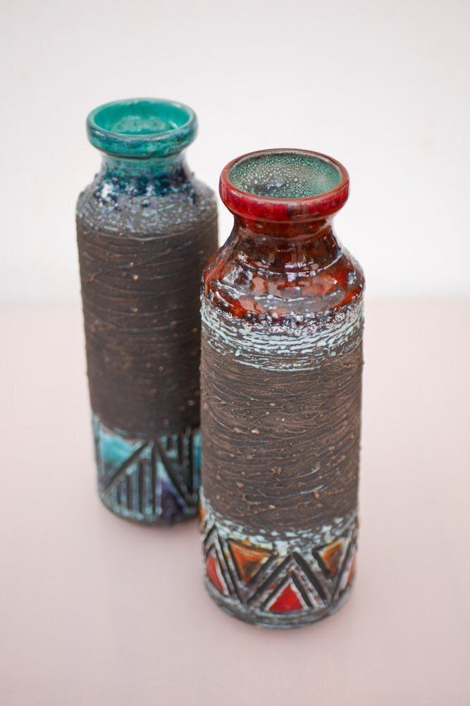 Mid Century Modern Scandinavian Pottery Vases From Tilgmans, Sweden, Set Of 2 photo furniture