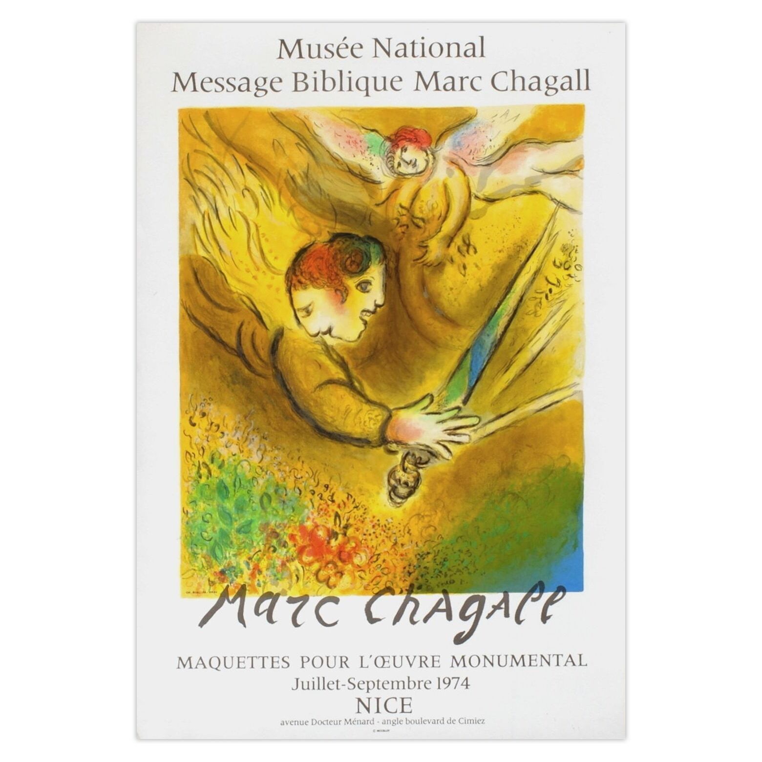 Marc Chagall Poster Expo 74   Musée National Message Biblique