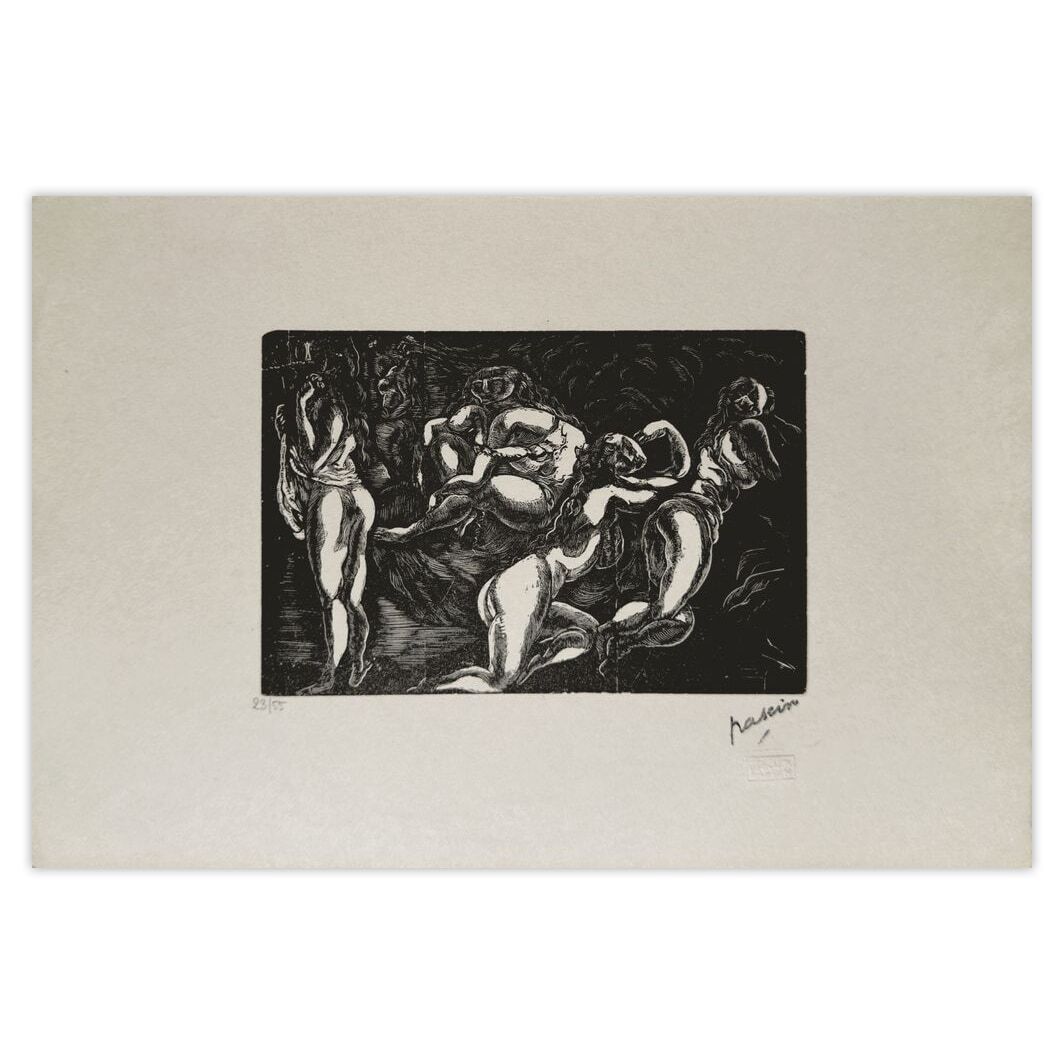 Jules Pascin Gravure sur bois Courtisanes 1960
