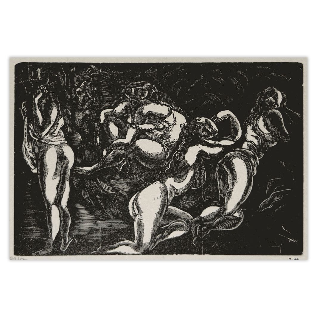 Jules Pascin Woodcut Courtisanes 1960 photo for sale