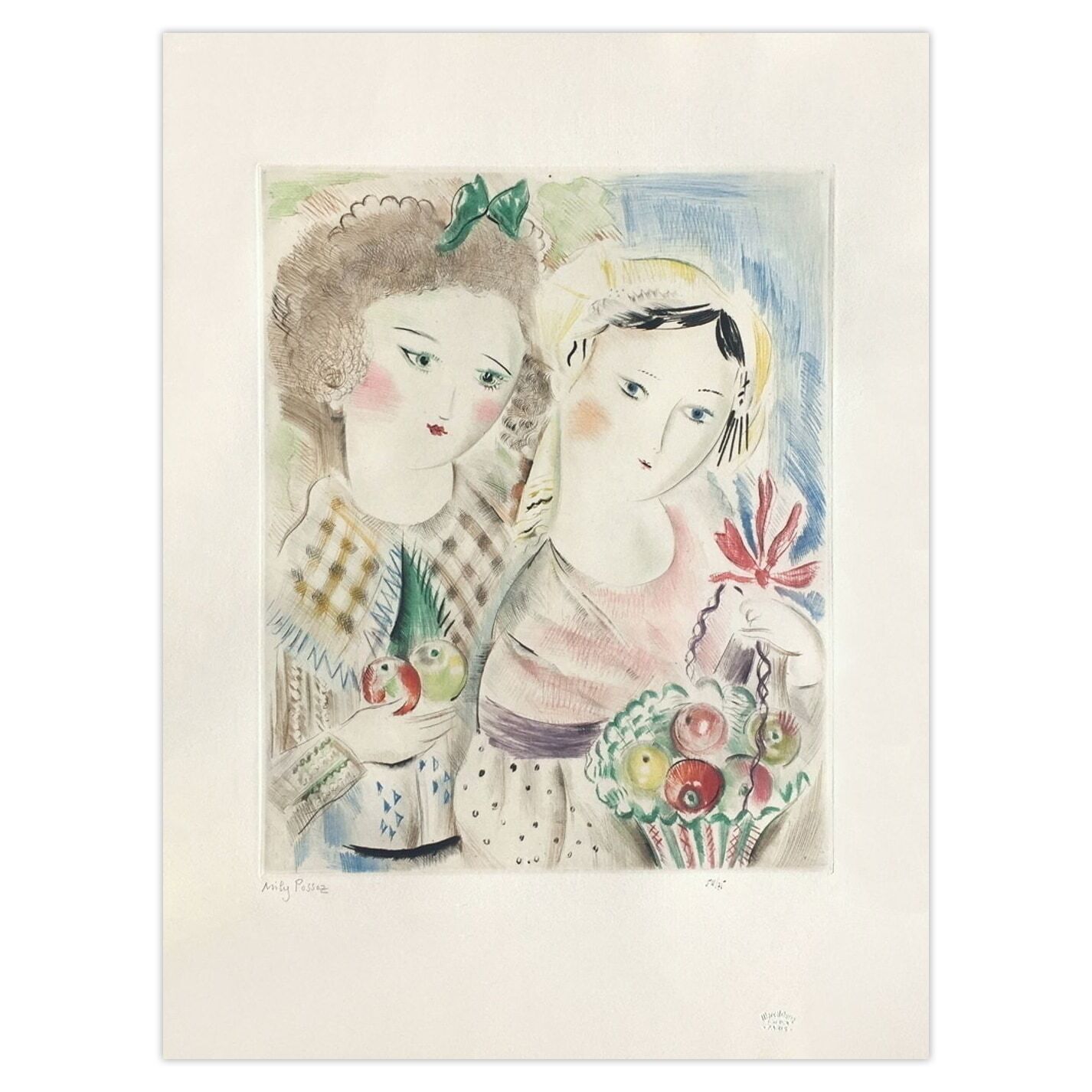 Mily Possoz Gesigneerde Ets Le Panier De Pommes 1930