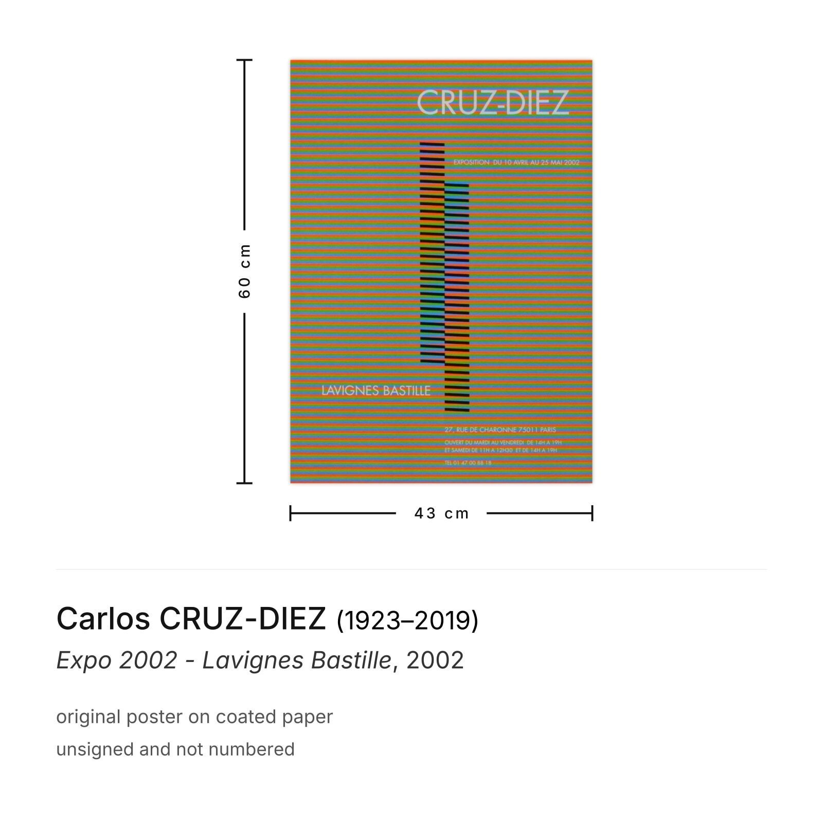 Carlos Cruz Diez Poster Expo 2002   Lavignes Bastille photo furniture