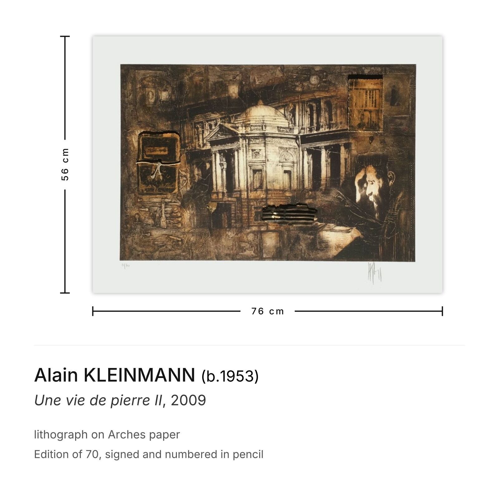 Alain Kleinmann Gesigneerde Litho Une Vie De Pierre II 2009 photo furniture