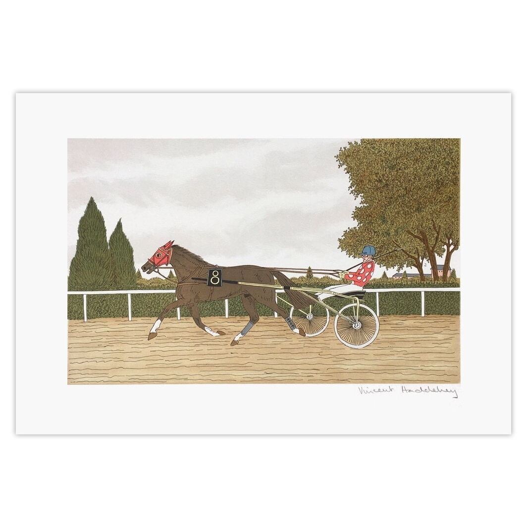 Vincent Haddelsey Gesigneerde Lithografie Des Chevaux Et Des Hommes : Cagnes Sur Mer 1985