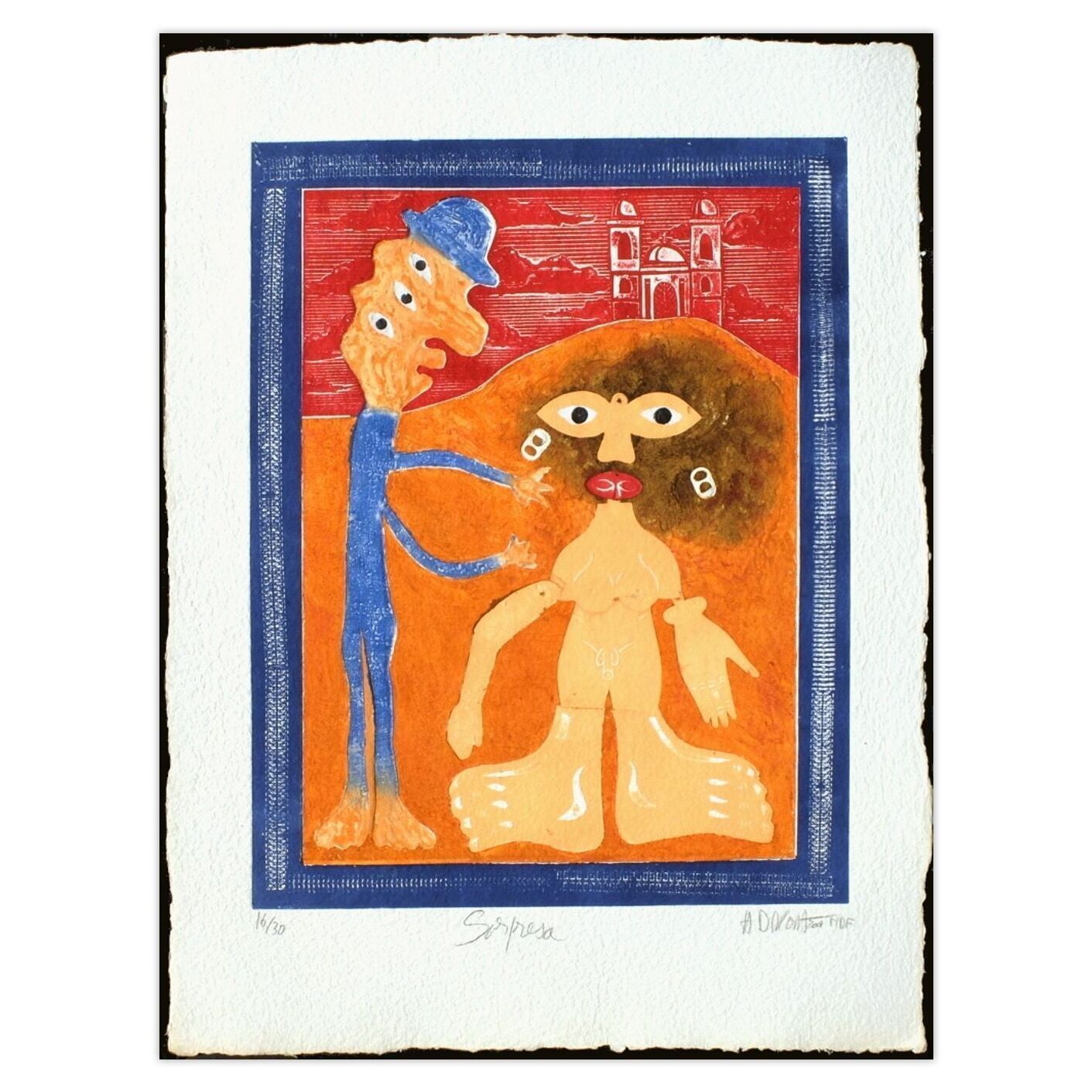 Hervé Di Rosa Signed Carborundum Etching Sorpresa (Suite Mexico) 2001