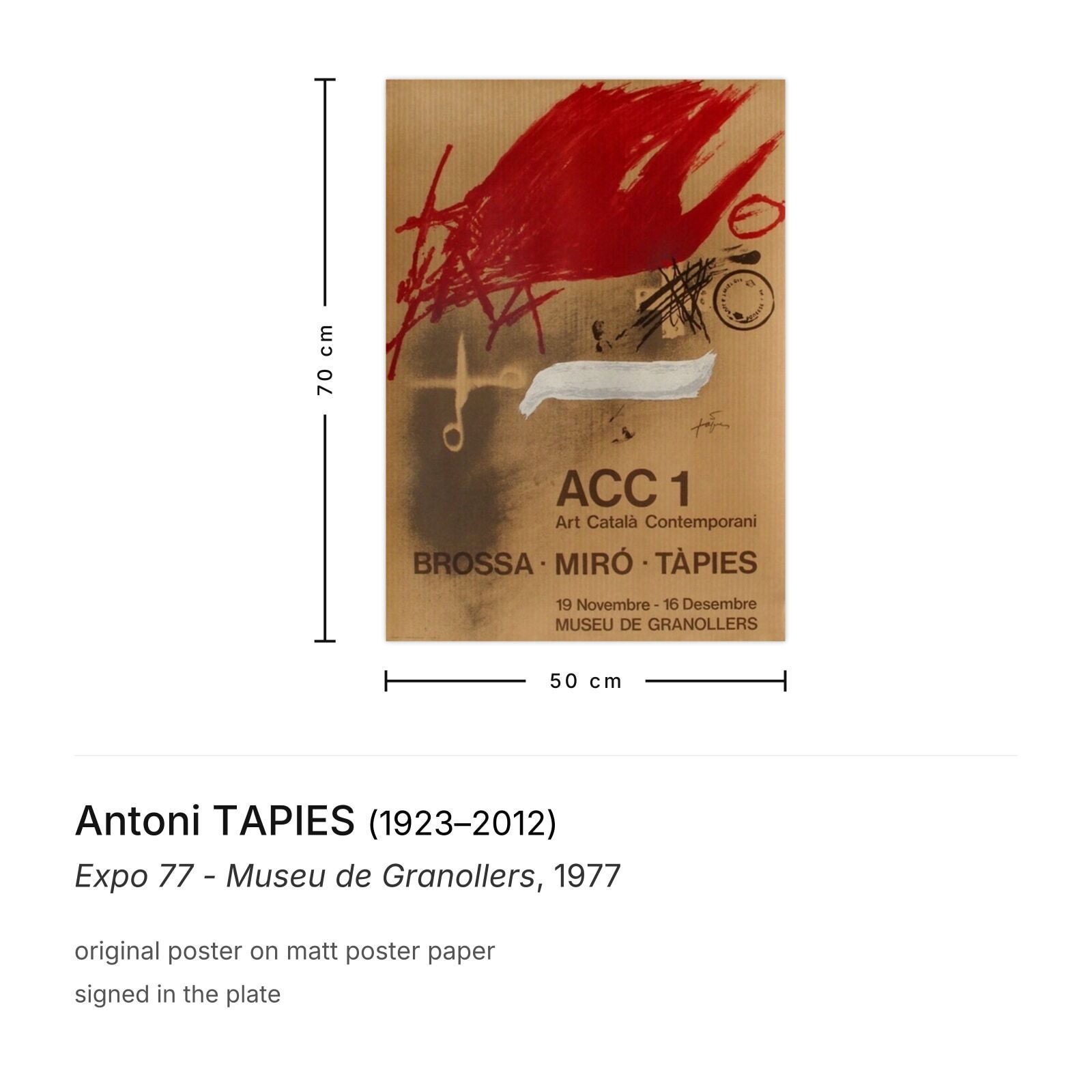 Antoni Tapies Poster Expo 77   Museu De Granollers photo furniture