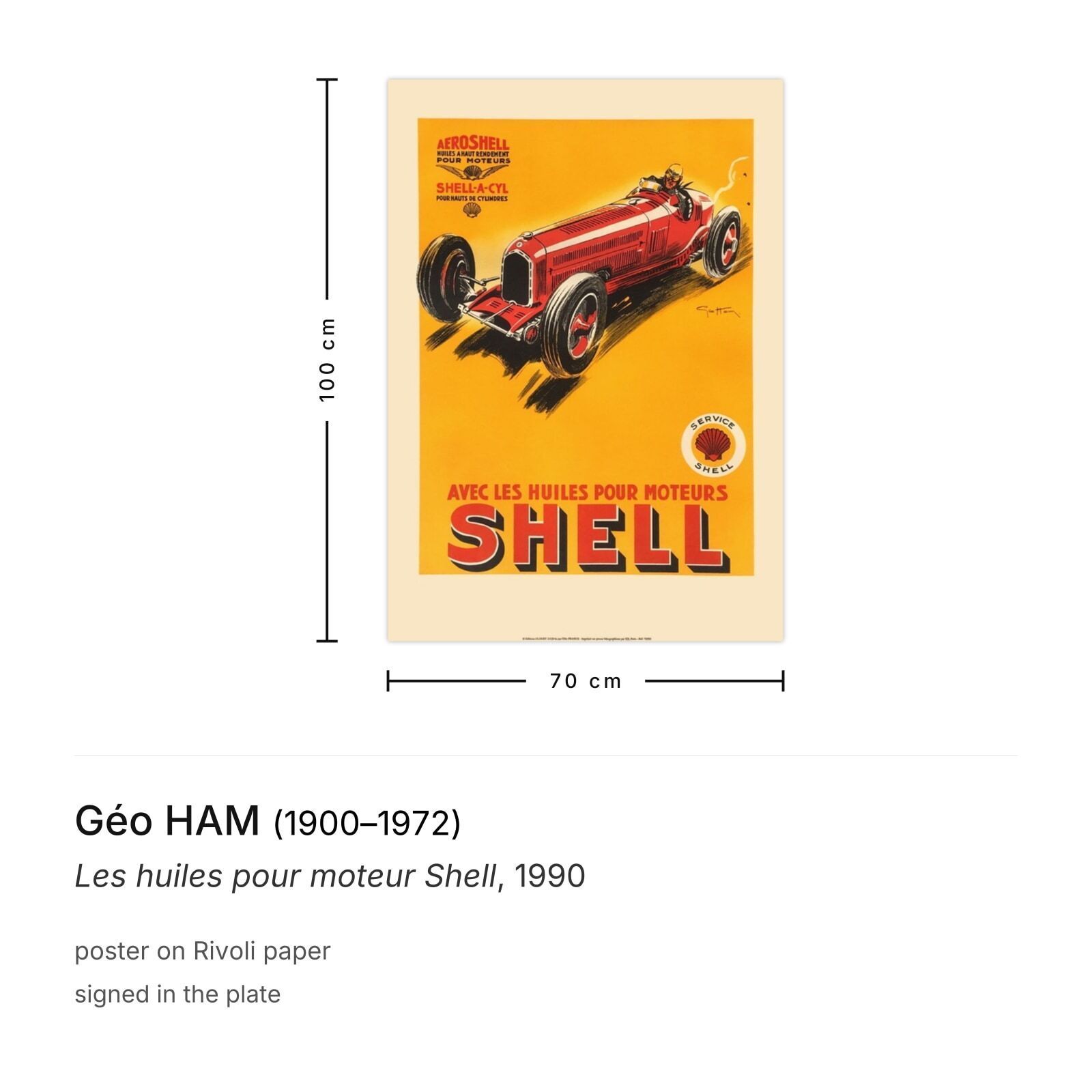 Géo Ham Poster Les Huiles Pour Moteur Shell 1990 photo furniture