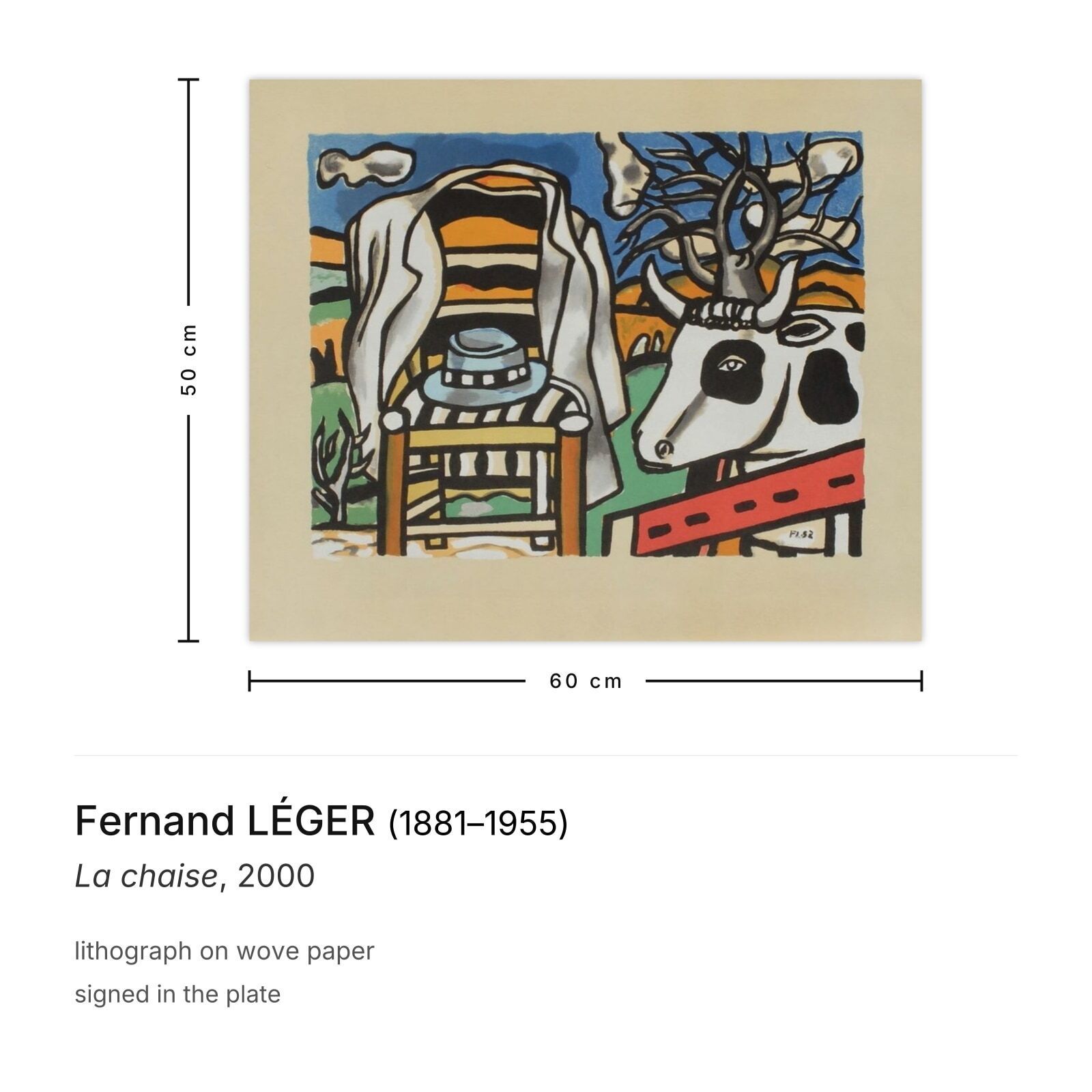 Fernand Léger Lithograph La Chaise 2000 photo furniture