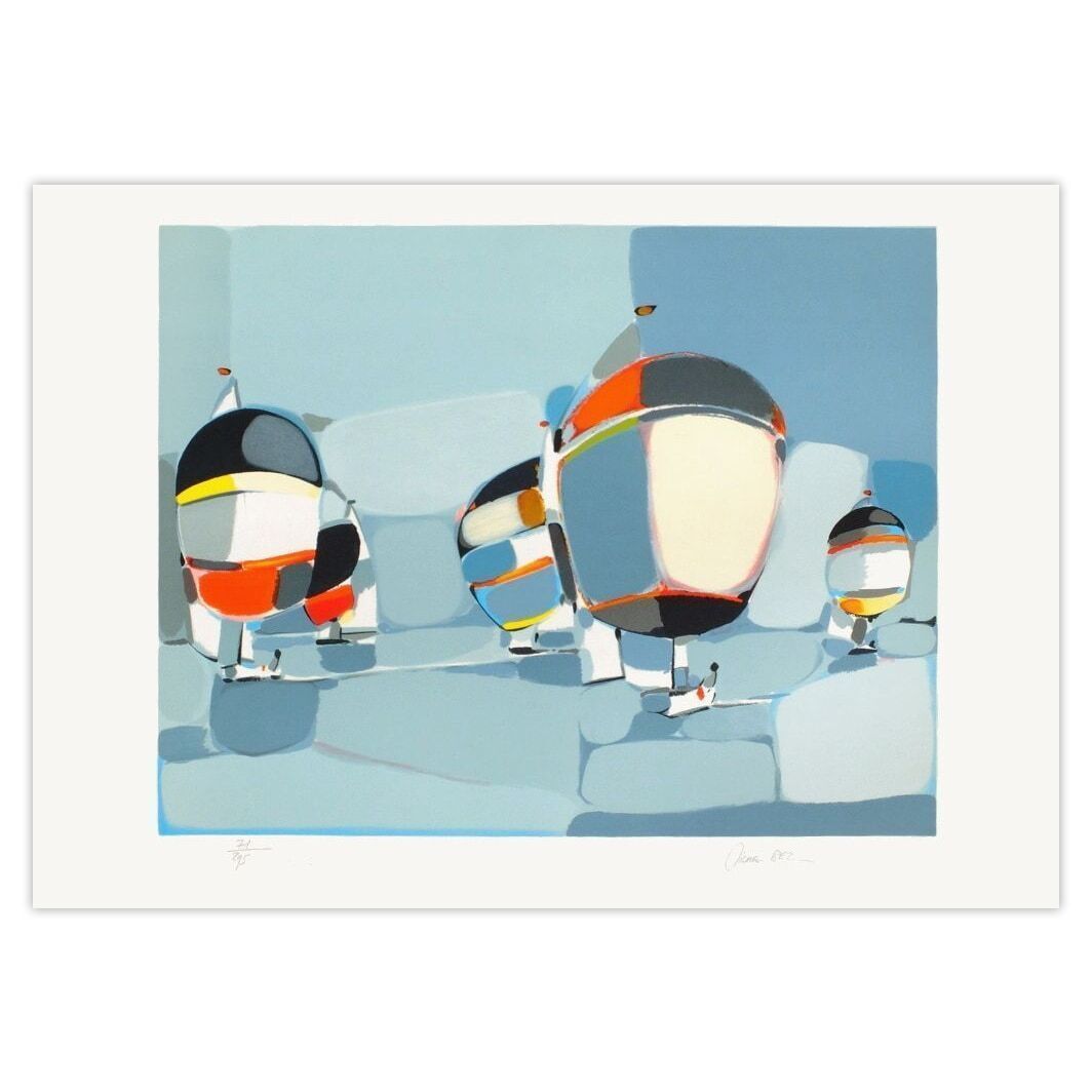 Michel Bez Gesigneerde Lithografie Régate 5 1985