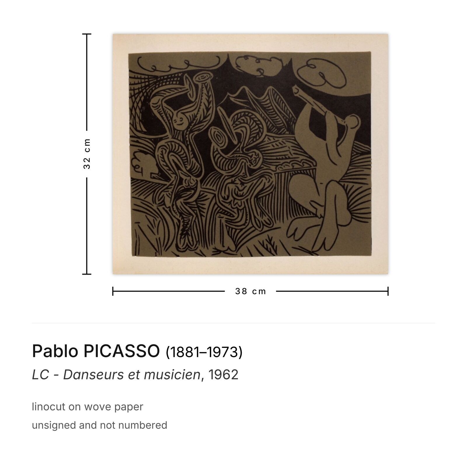 Pablo Picasso Linocut Lc   Danseurs Et Musicien 1962 photo furniture