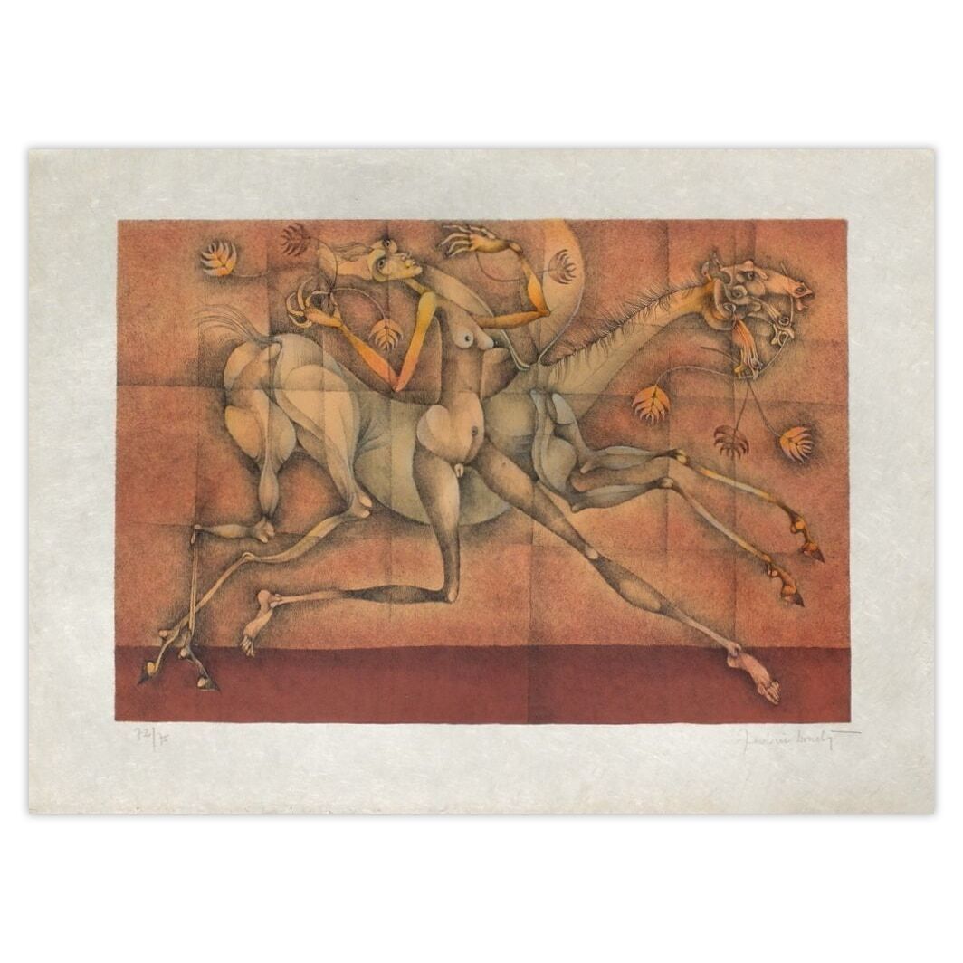 Frédéric Bouche Gesigneerde Lithografie La Cavalière