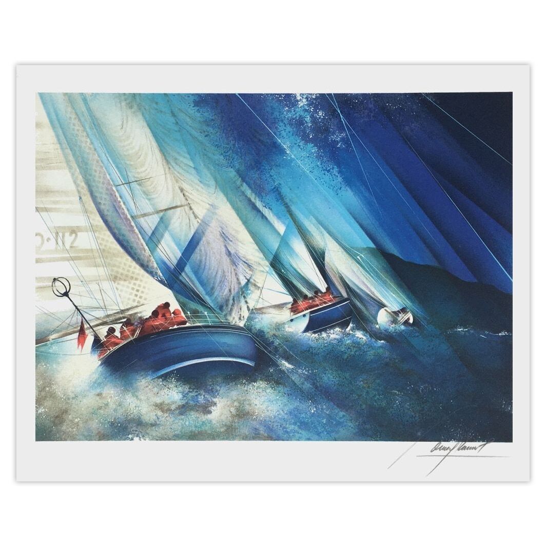 Raymond Poulet Gesigneerde Lithografie Voiles D'antigua 2002