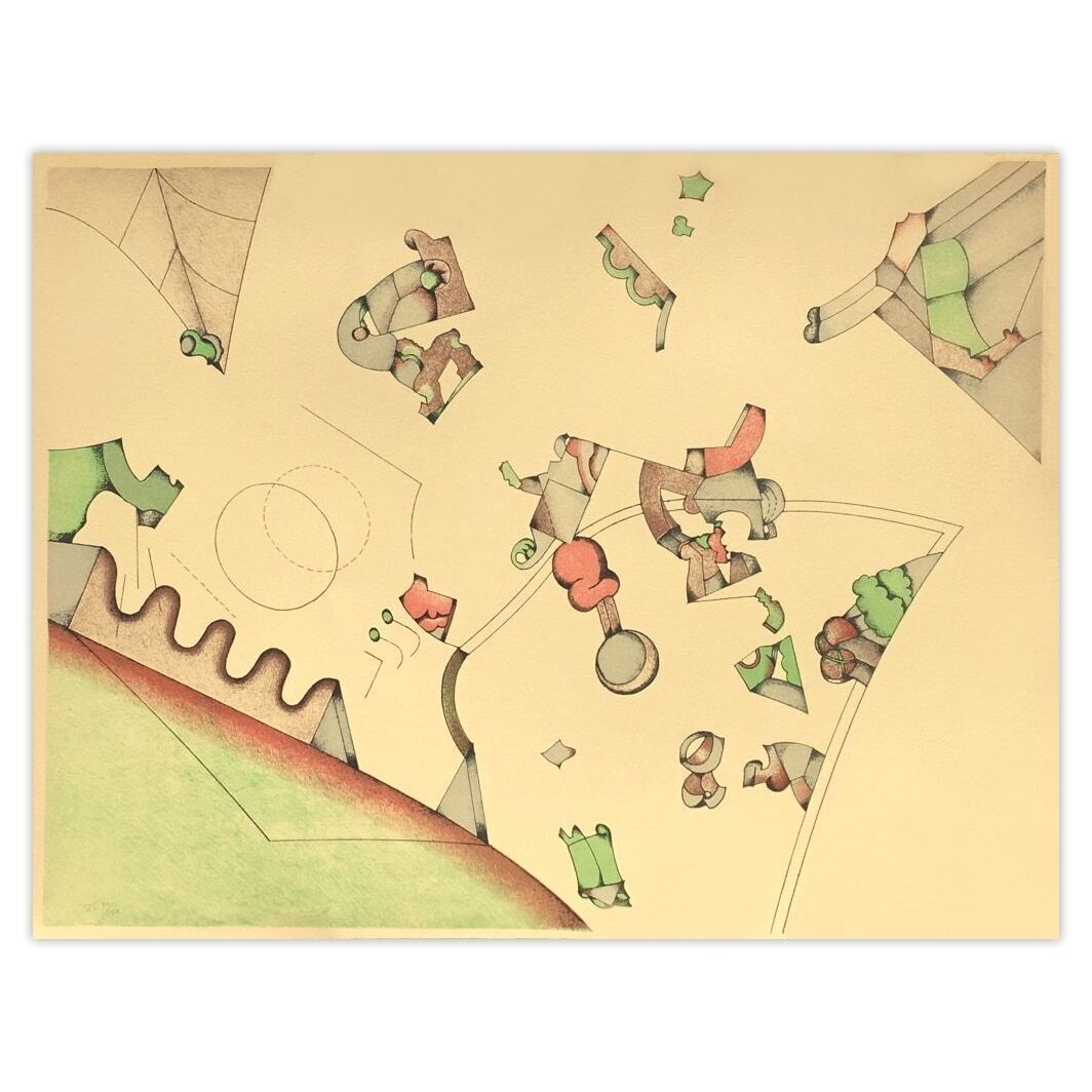 Sizu Simada Gesigneerde Litho Composition VI 1978