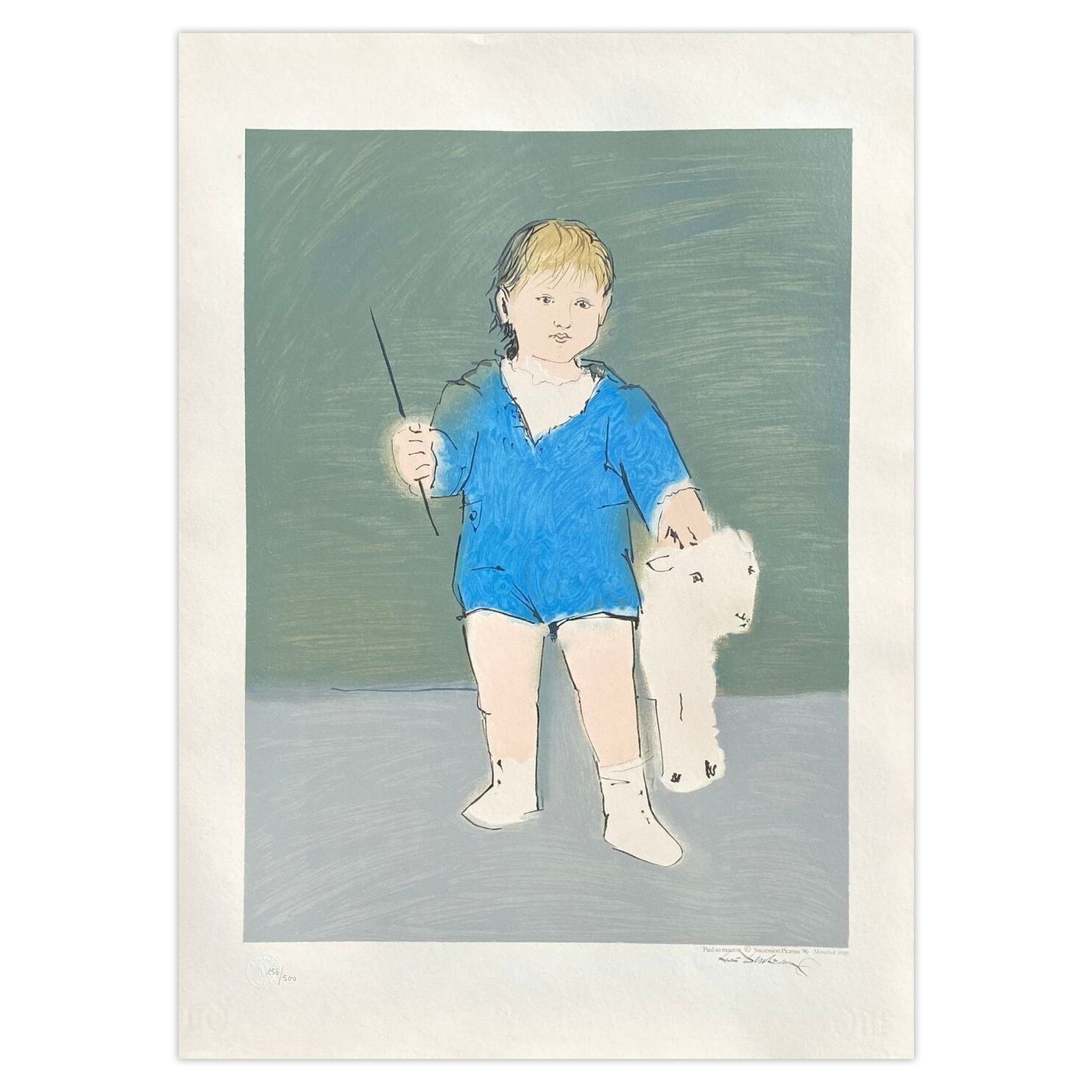 Pablo Picasso Gesigneerde Lithografie Paul Au Mouton Par Henri Deschamps 1996