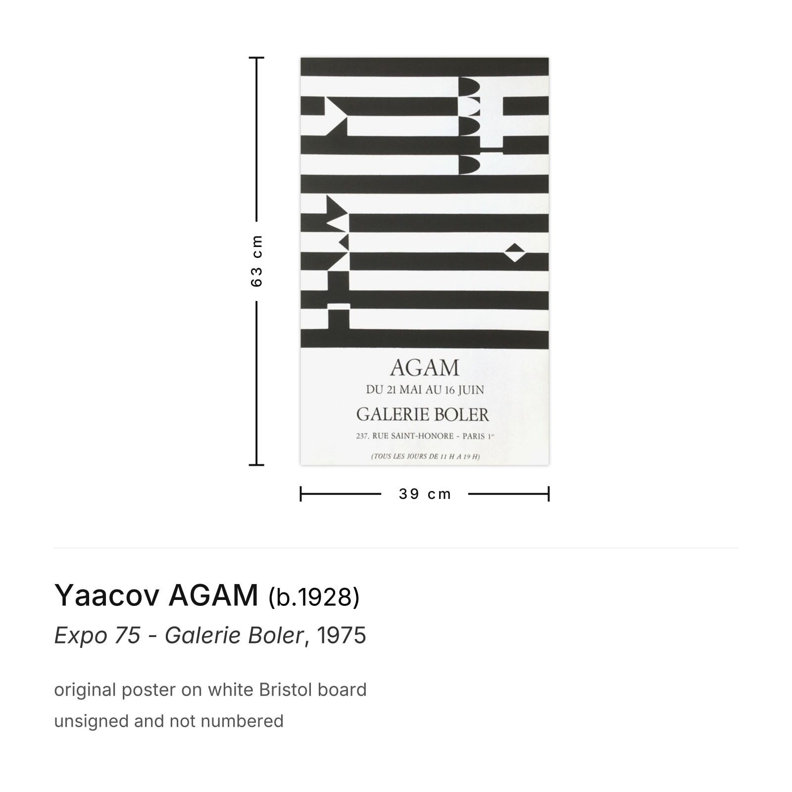 Yaacov Agam Poster Expo 75 Galerie Boler photo furniture