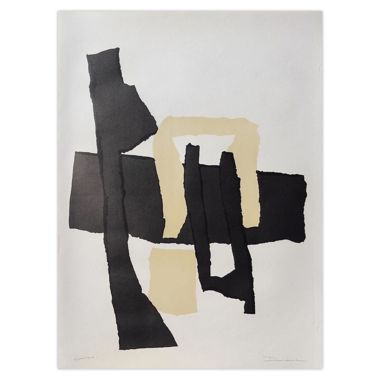 Odette Ducarre Gesigneerde Zeefdruk Composition Abstraite II 1960