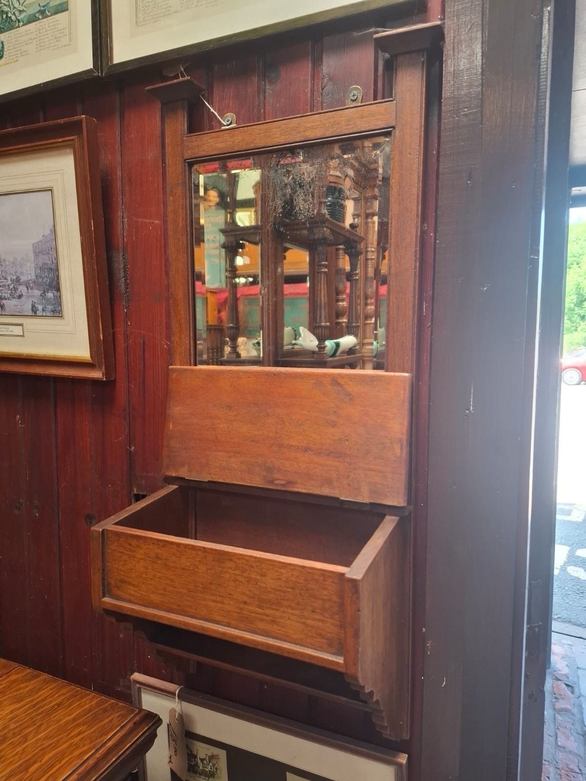 Edwardian Mahogany Hall Mirror And Box photo furniture