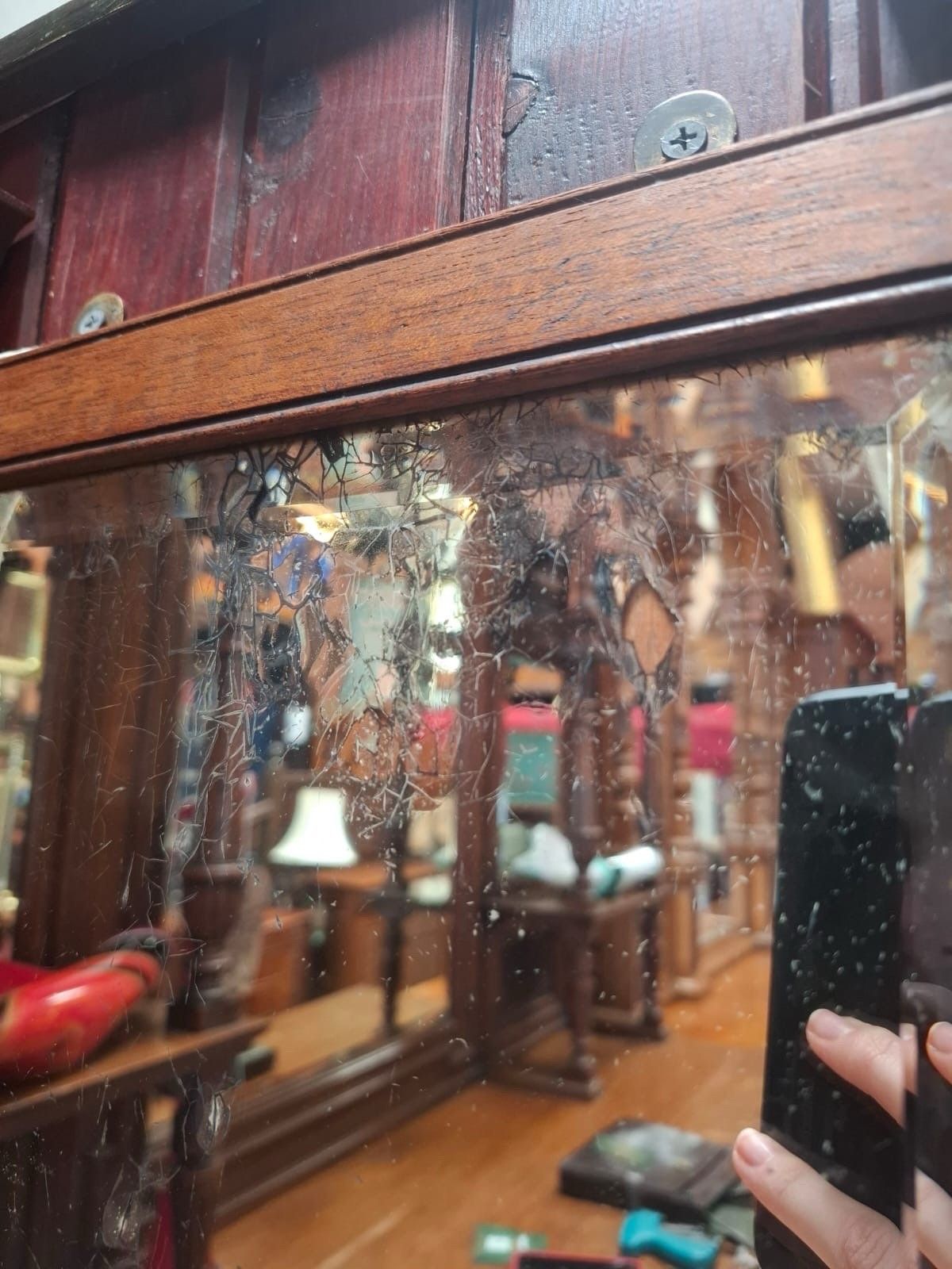 Edwardian Mahogany Hall Mirror And Box photo vinterior