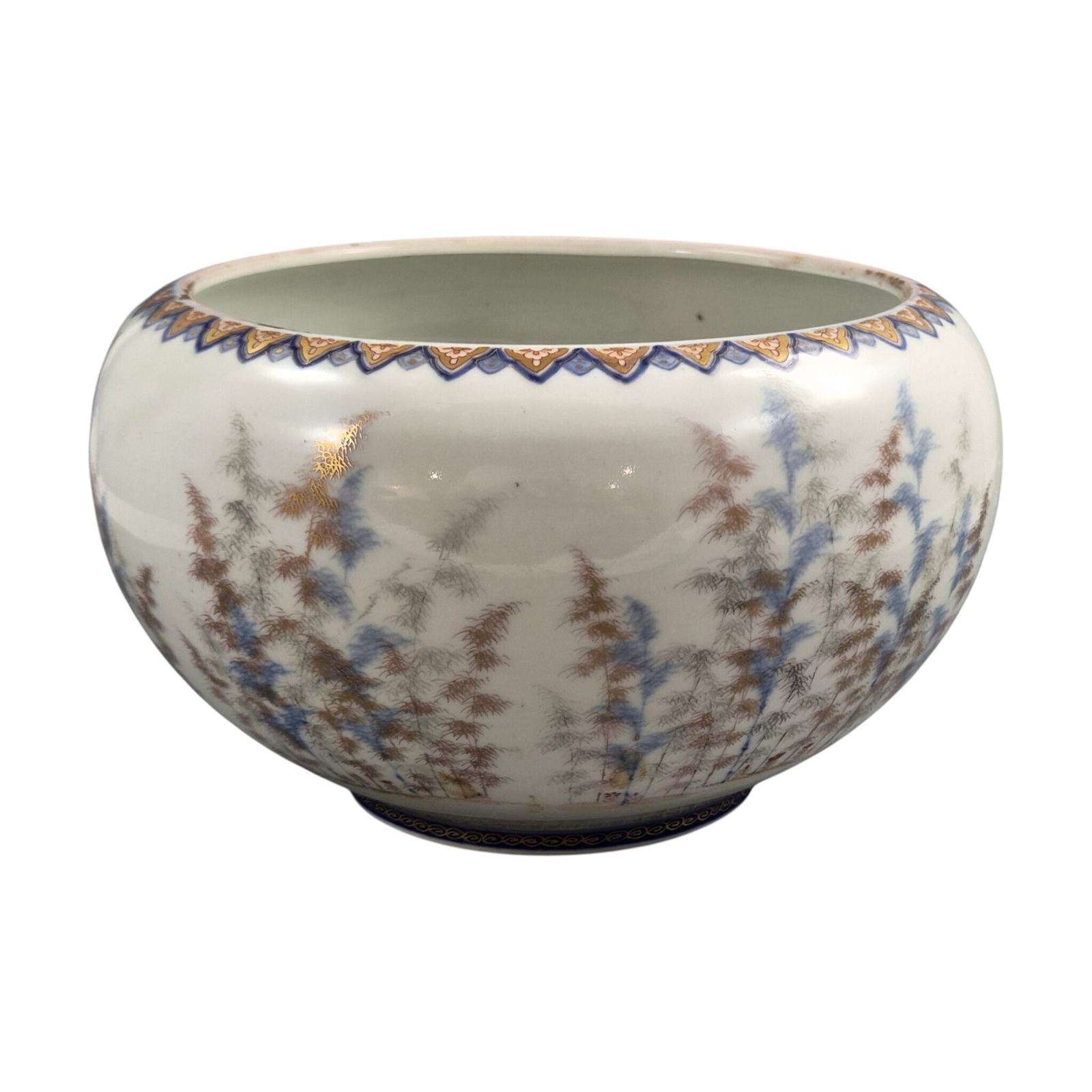 Grote Fukagawa porseleinen viskom met koi karpers, Japan, ca. 1894 photo for sale