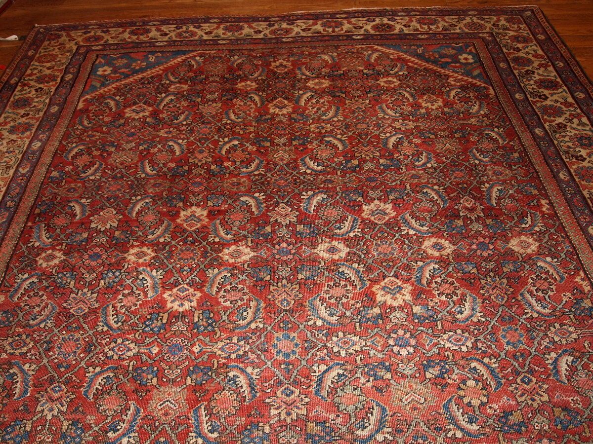 Tapis oriental fait main, 274 cm x 359 cm, laine, vers 1900, rouge, bleu, crème photo buy