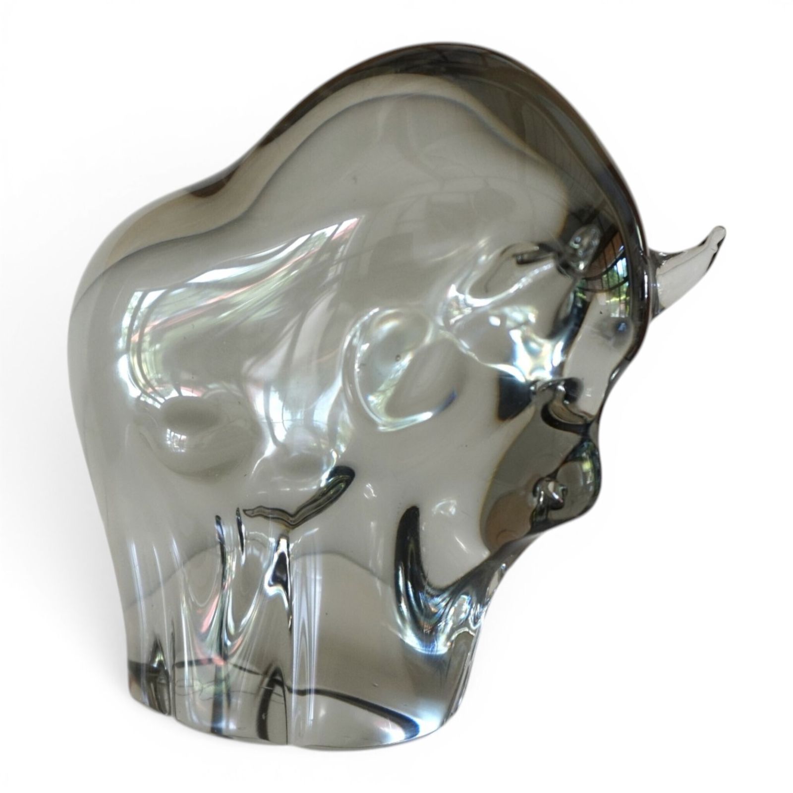Livio Seguso Murano stier glassculptuur, 1970 photo vintage