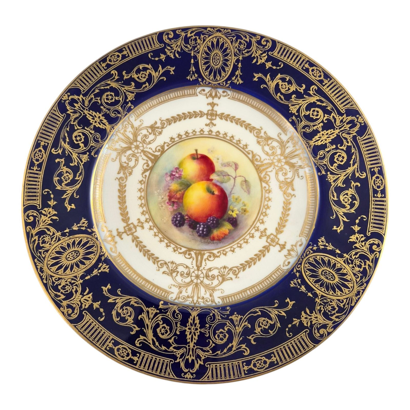 photo furniture Royal Worcester Richard Sebright Painted Fruit Plate, England, 1935