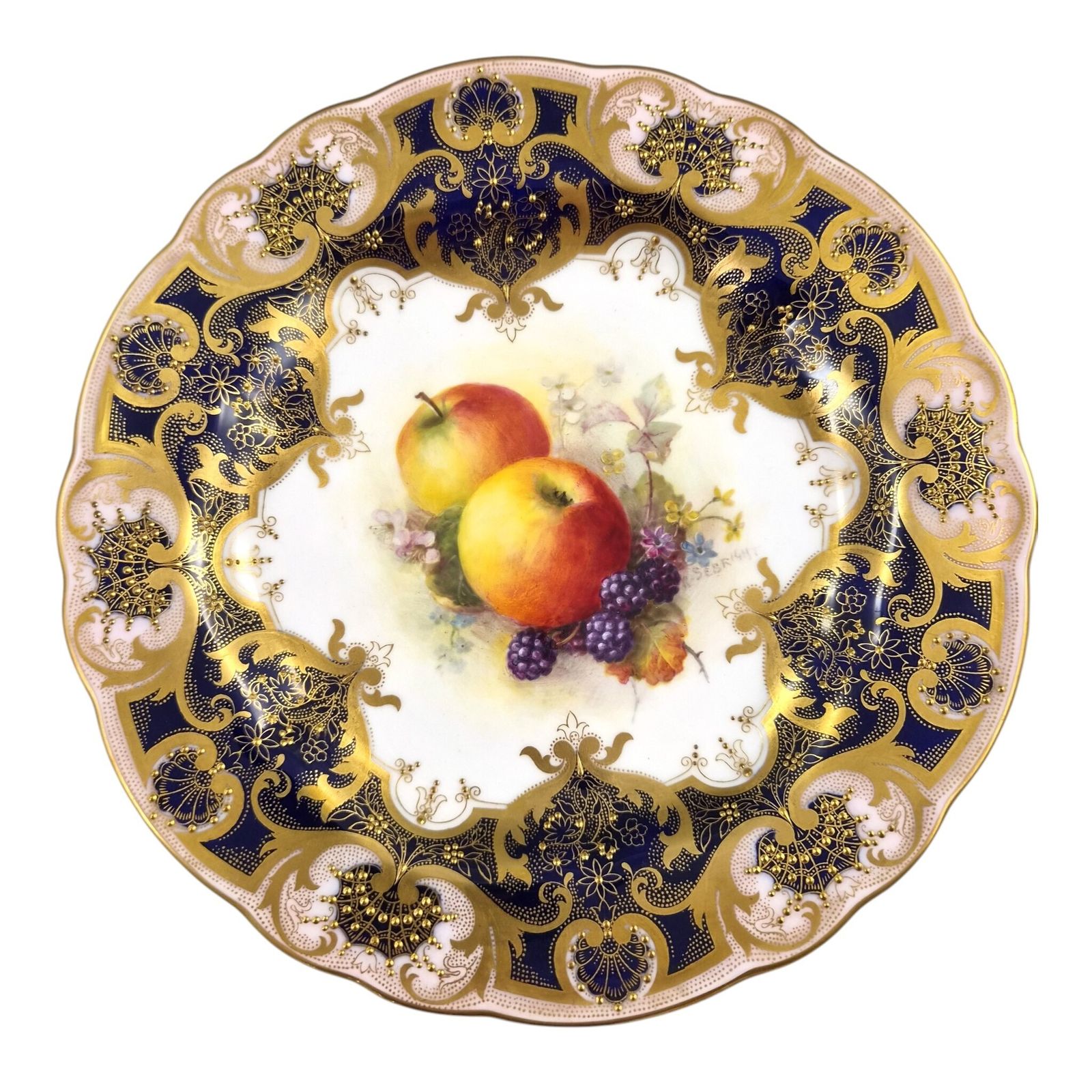 photo for sale Royal Worcester Richard Sebright Gesigneerd Geschilderd Fruitbord, 1937