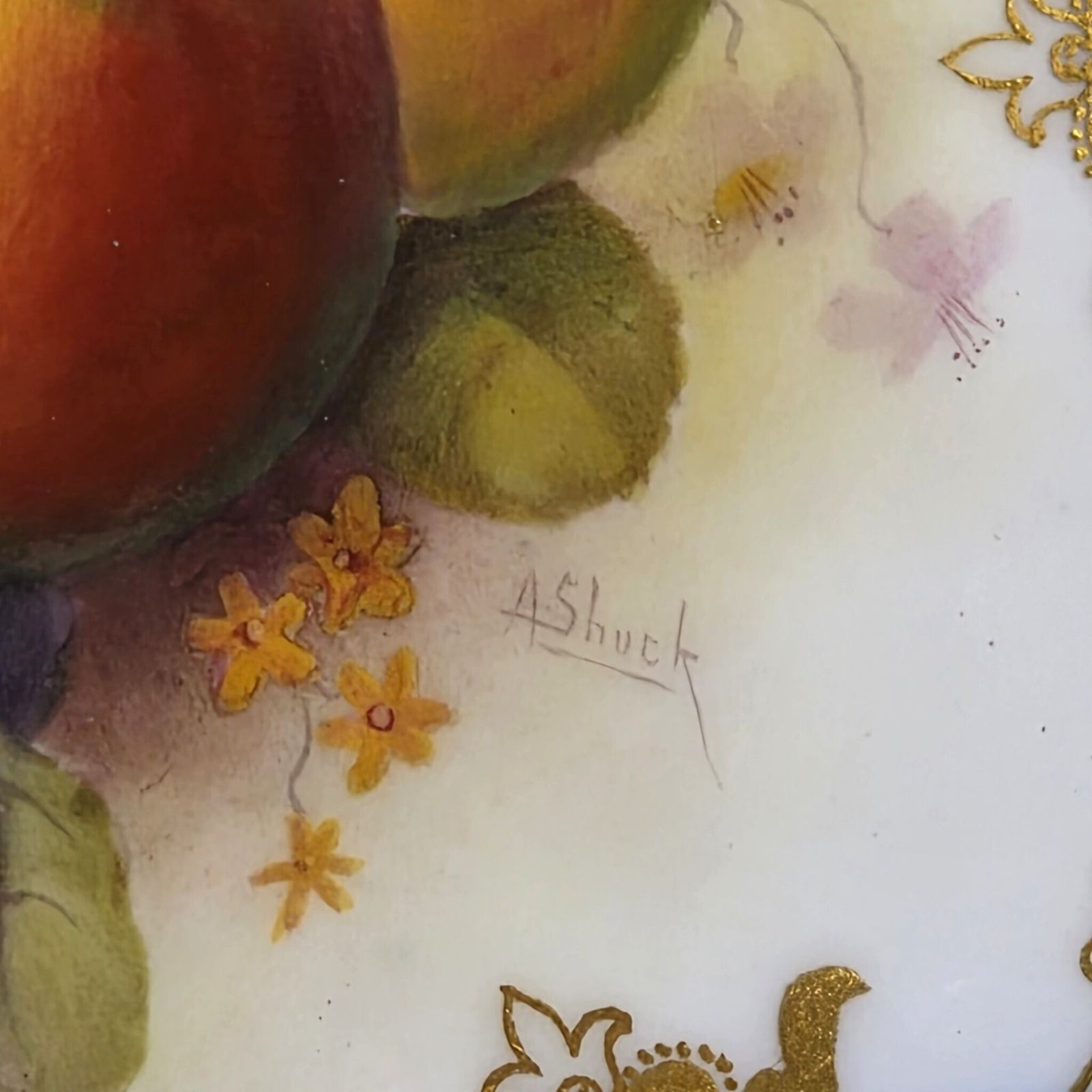 Royal Worcester Albert Shuck Gesigneerd Handgeschilderd Fruitbord, 1918 photo 800.0