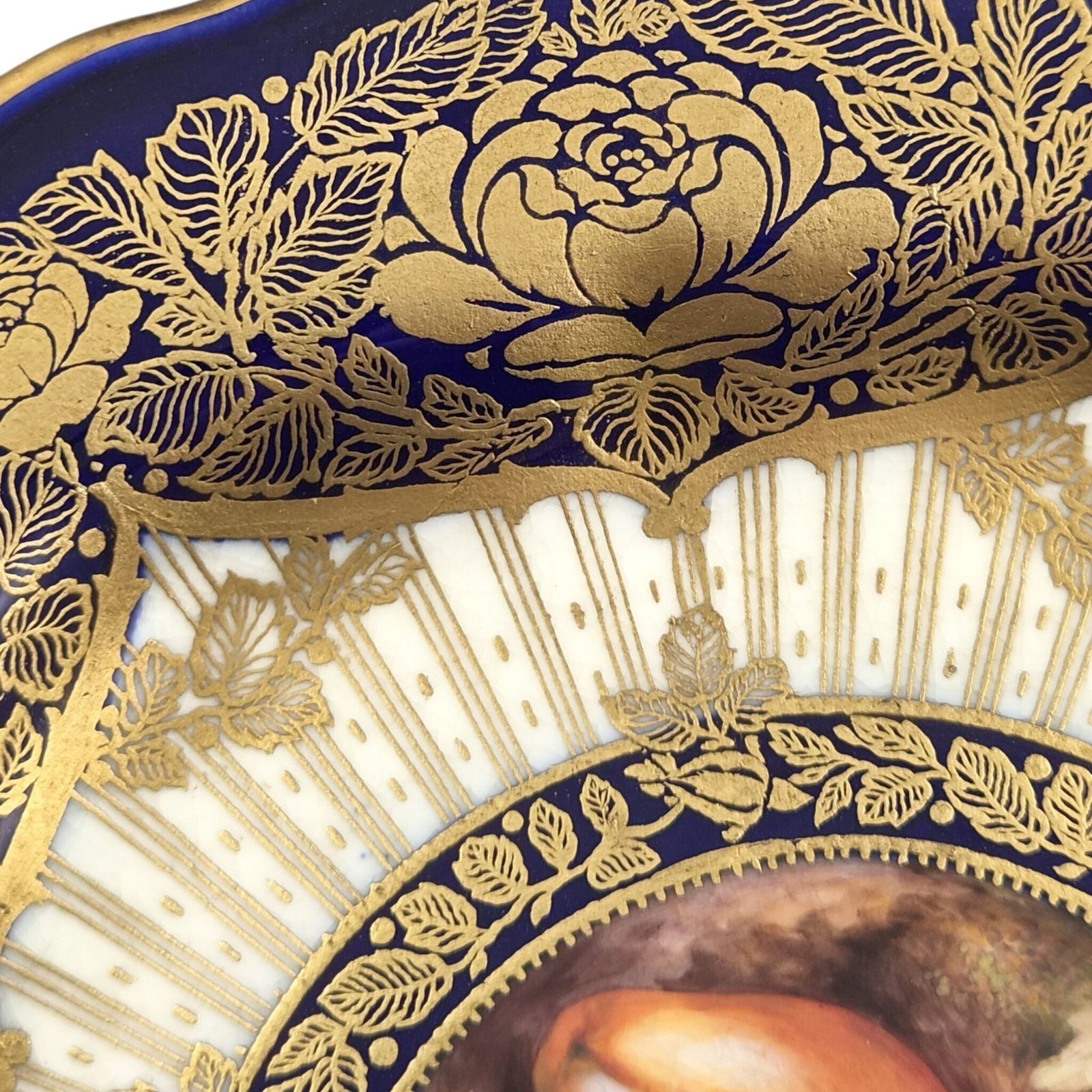 Royal Worcester Richard Sebright Gesigneerd Geschilderd Fruitbord, 1923 photo 600.0