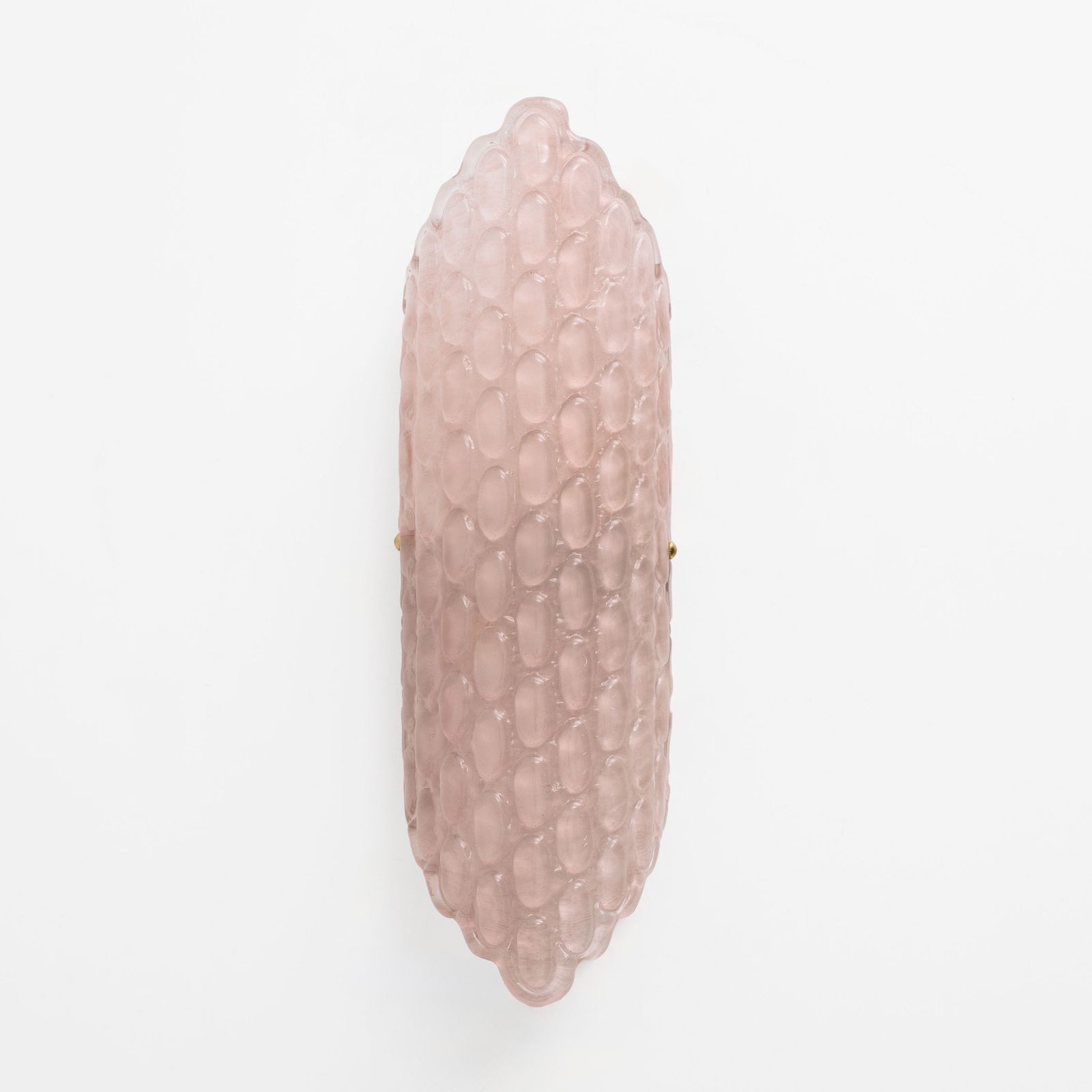 Paar roze Murano glazen wandlampen met reliëfdecor photo furniture