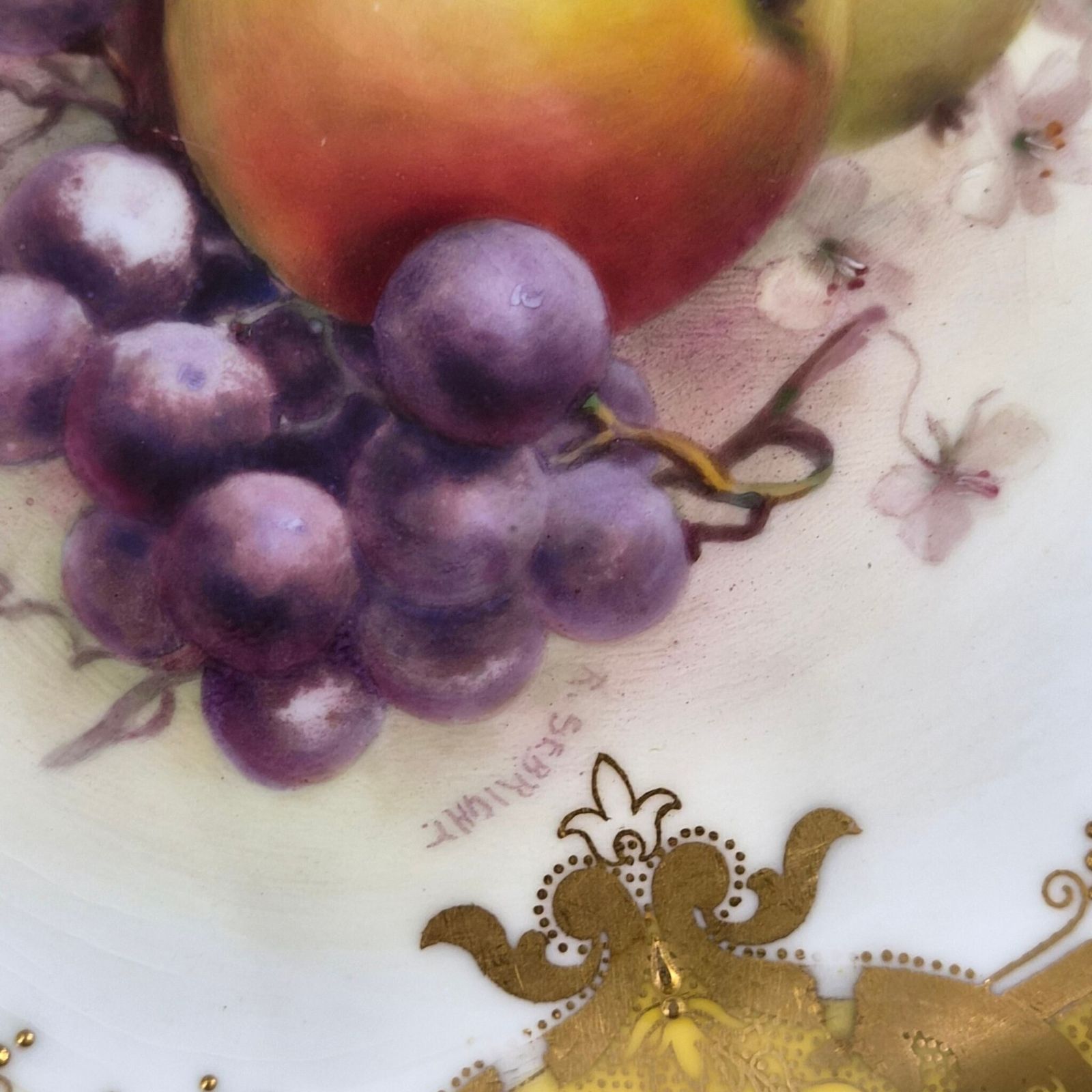 Royal Worcester Richard Sebright Painted Fruit Plate, England, 1911 photo Woonaccessoires